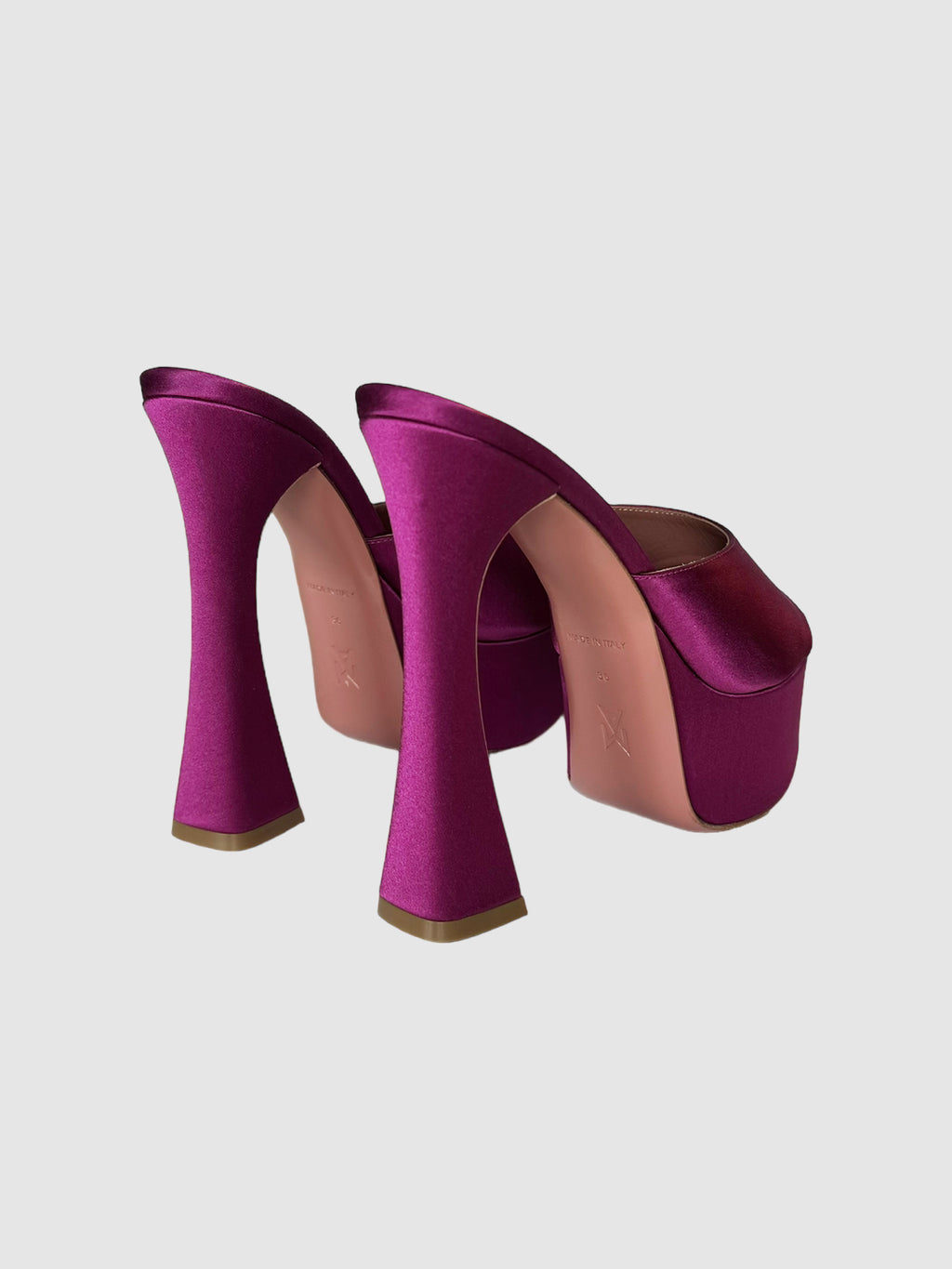 Satin Platform Sandals - Size 36