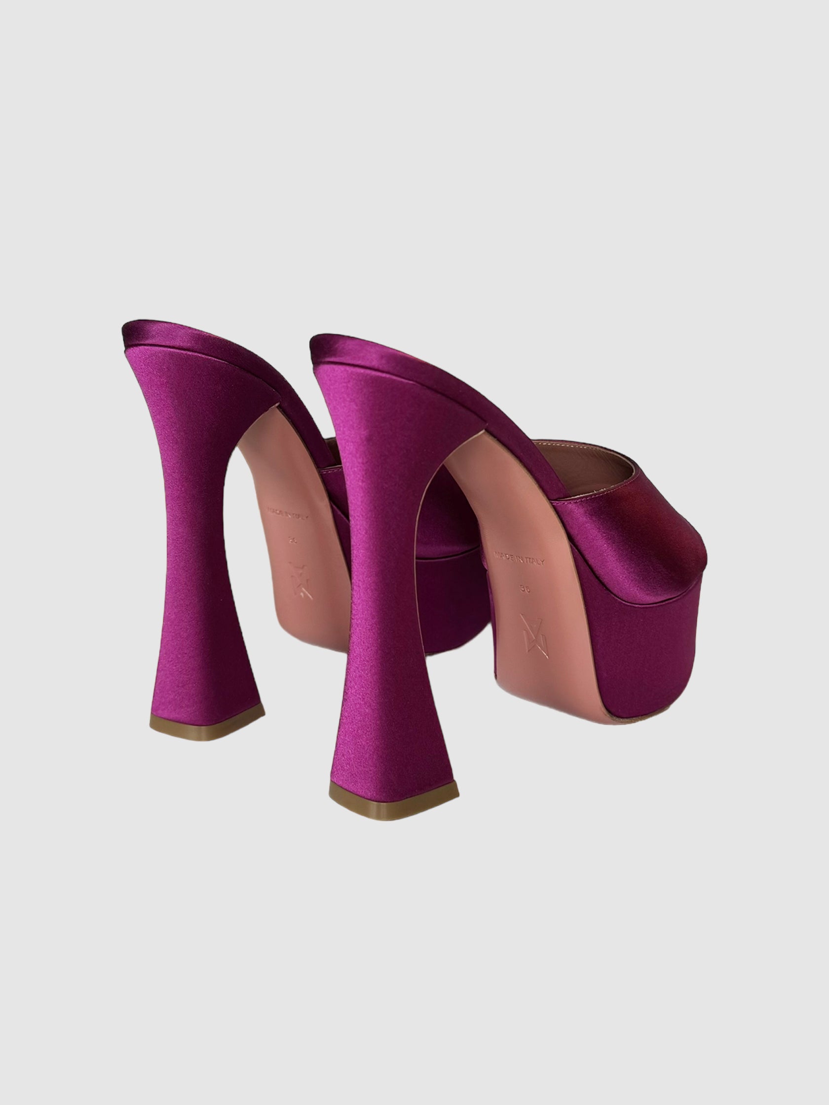 Satin Platform Sandals - Size 36