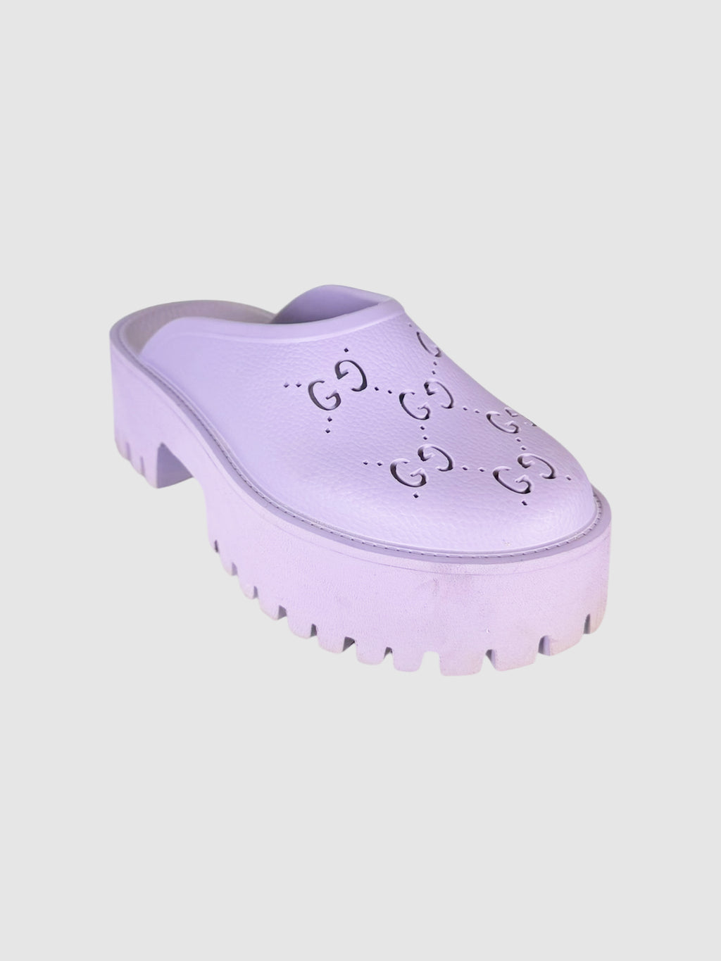 Platform Perforated G Rubber Sandals - Size 36