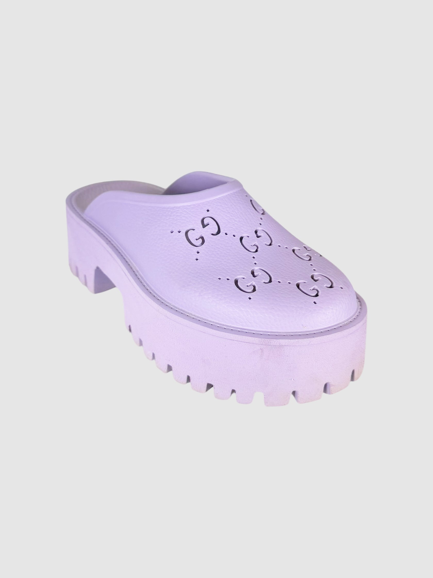 Platform Perforated G Rubber Sandals - Size 36