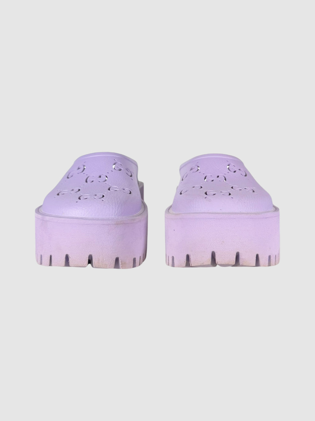 Platform Perforated G Rubber Sandals - Size 36