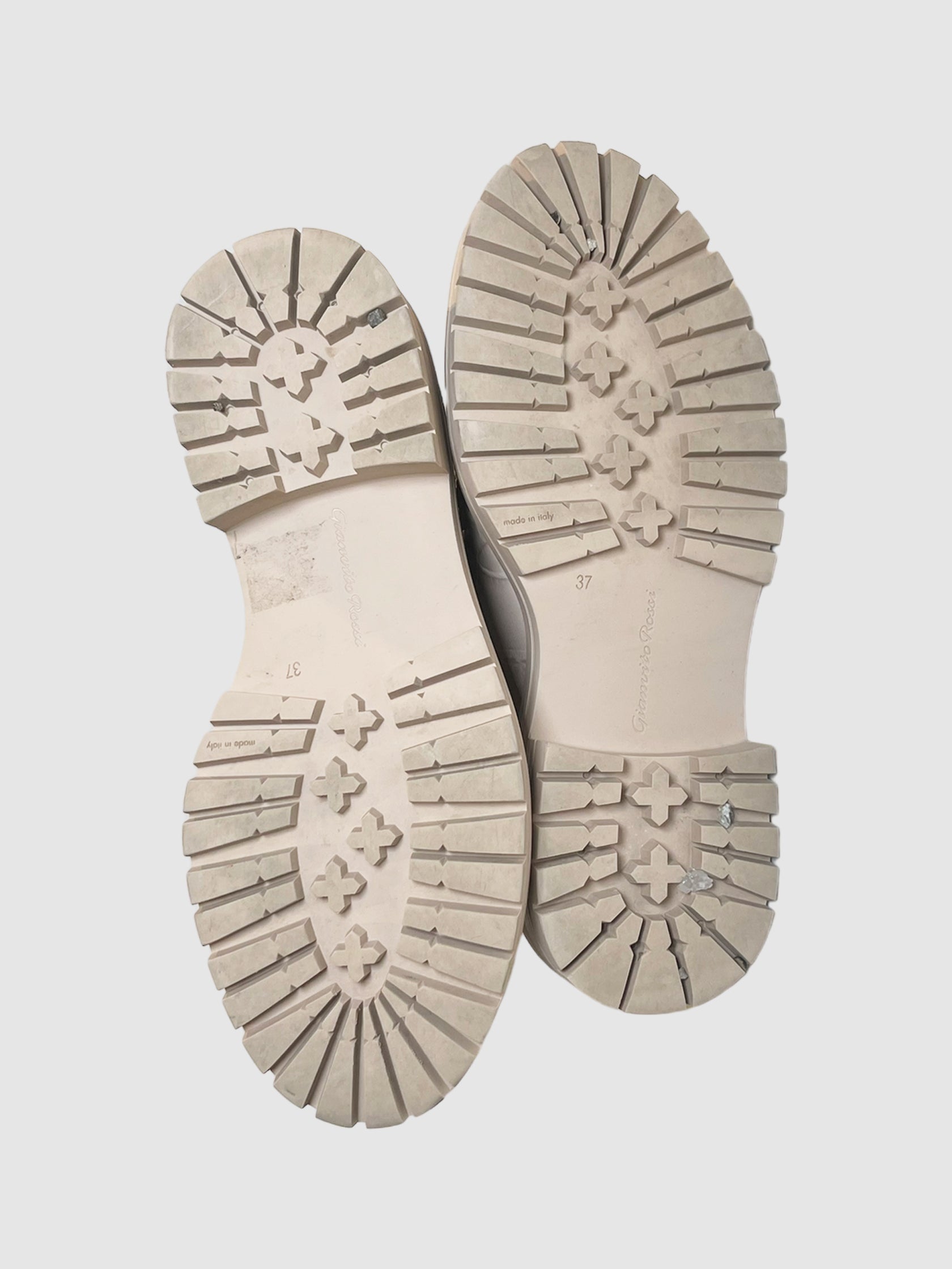 Croc Embossed Combat Boots - Size 37