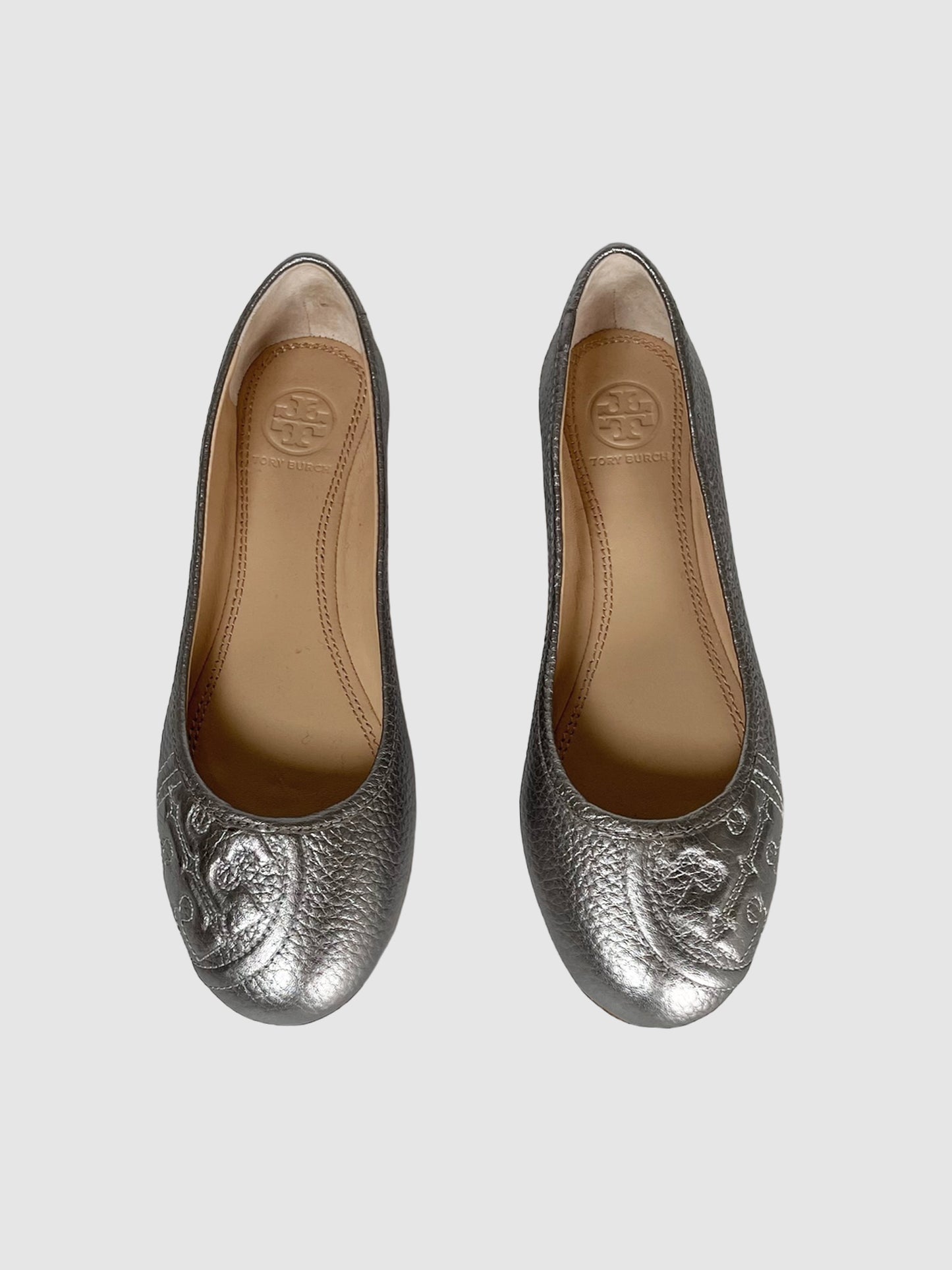 Metallic Ballerina Flats - Size 5.5