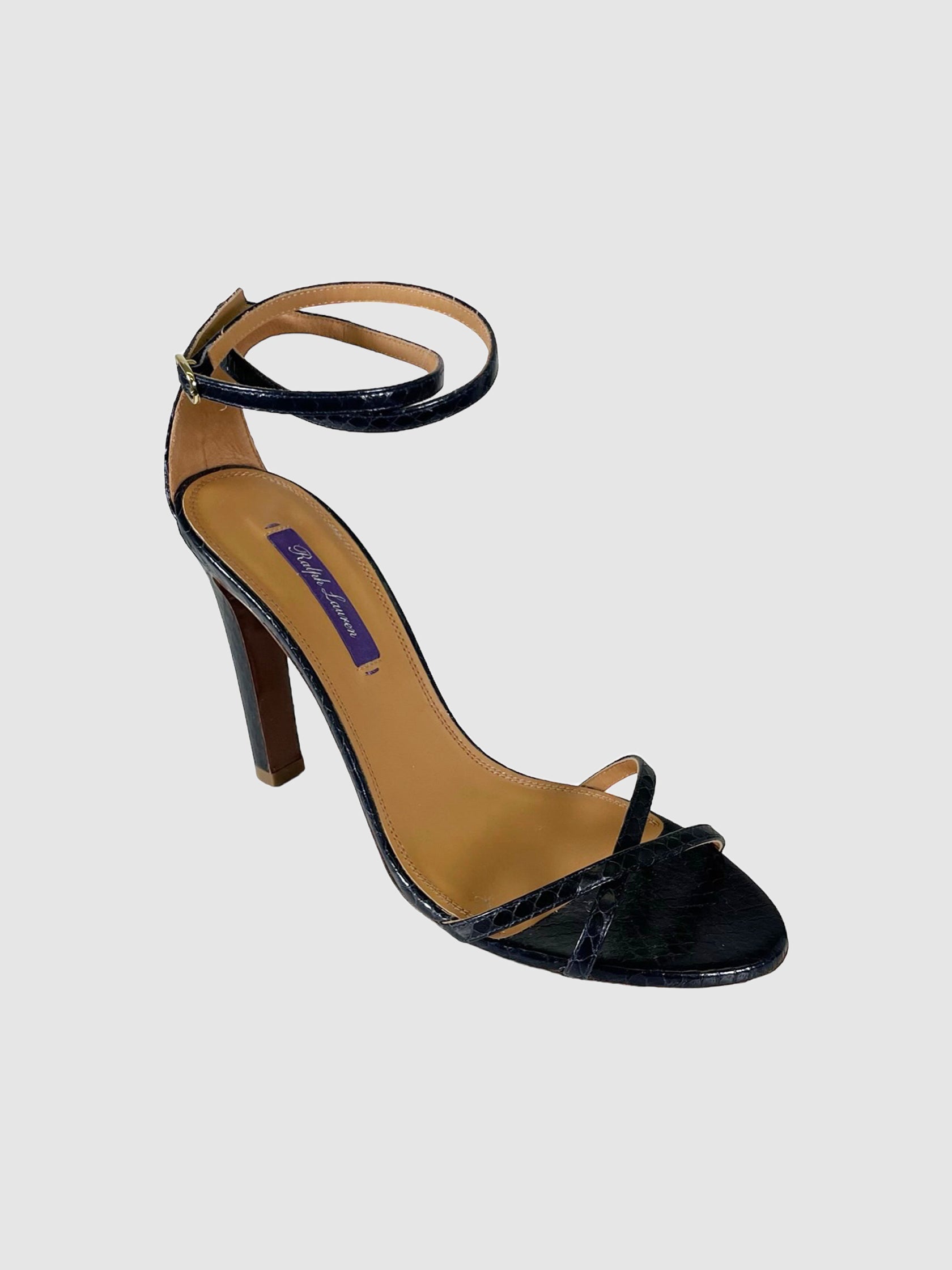 Croc Embossed Strappy Heels - Size 39.5