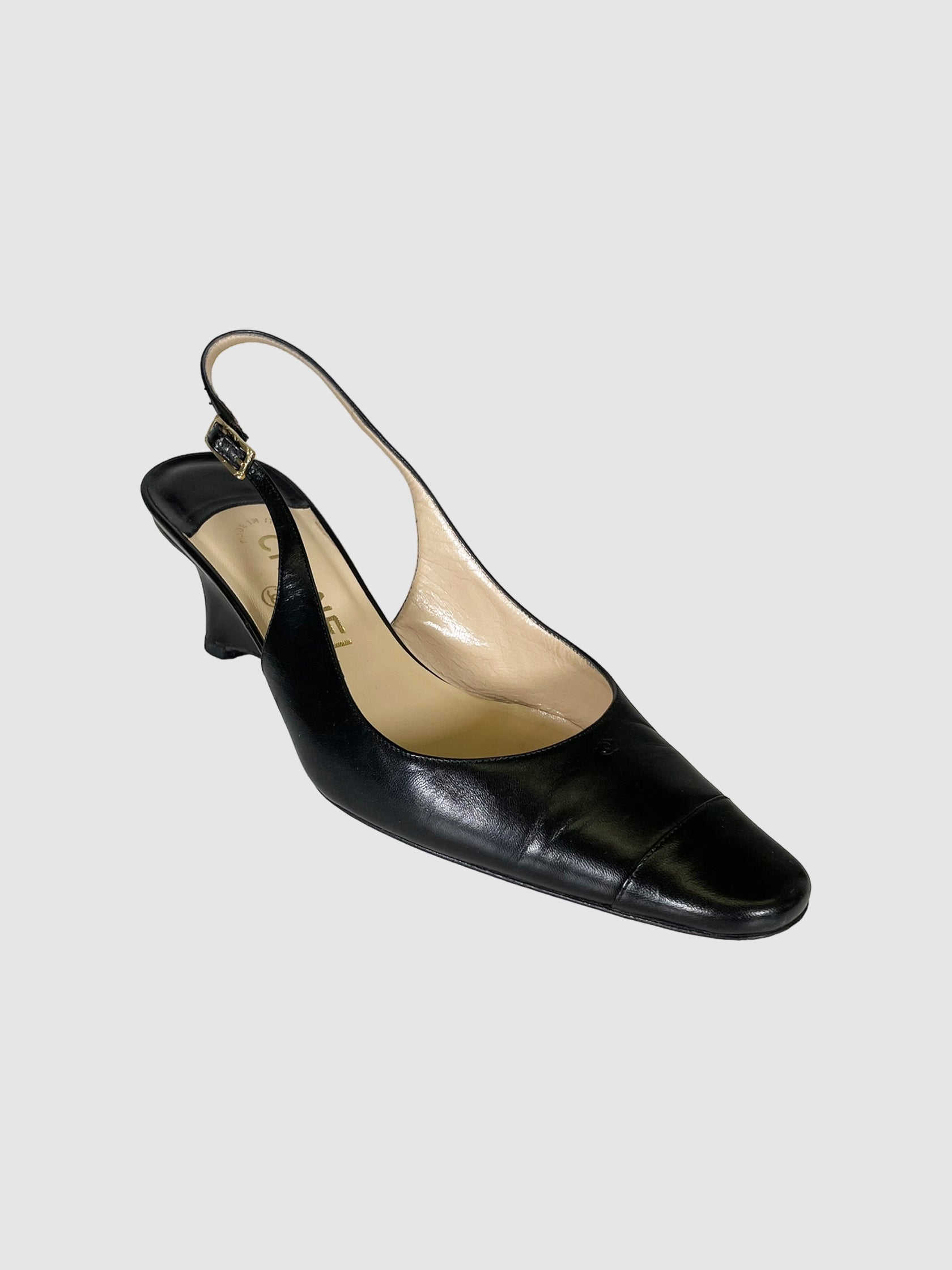 Interlocking CC Slingback Wedges - Size 37.5