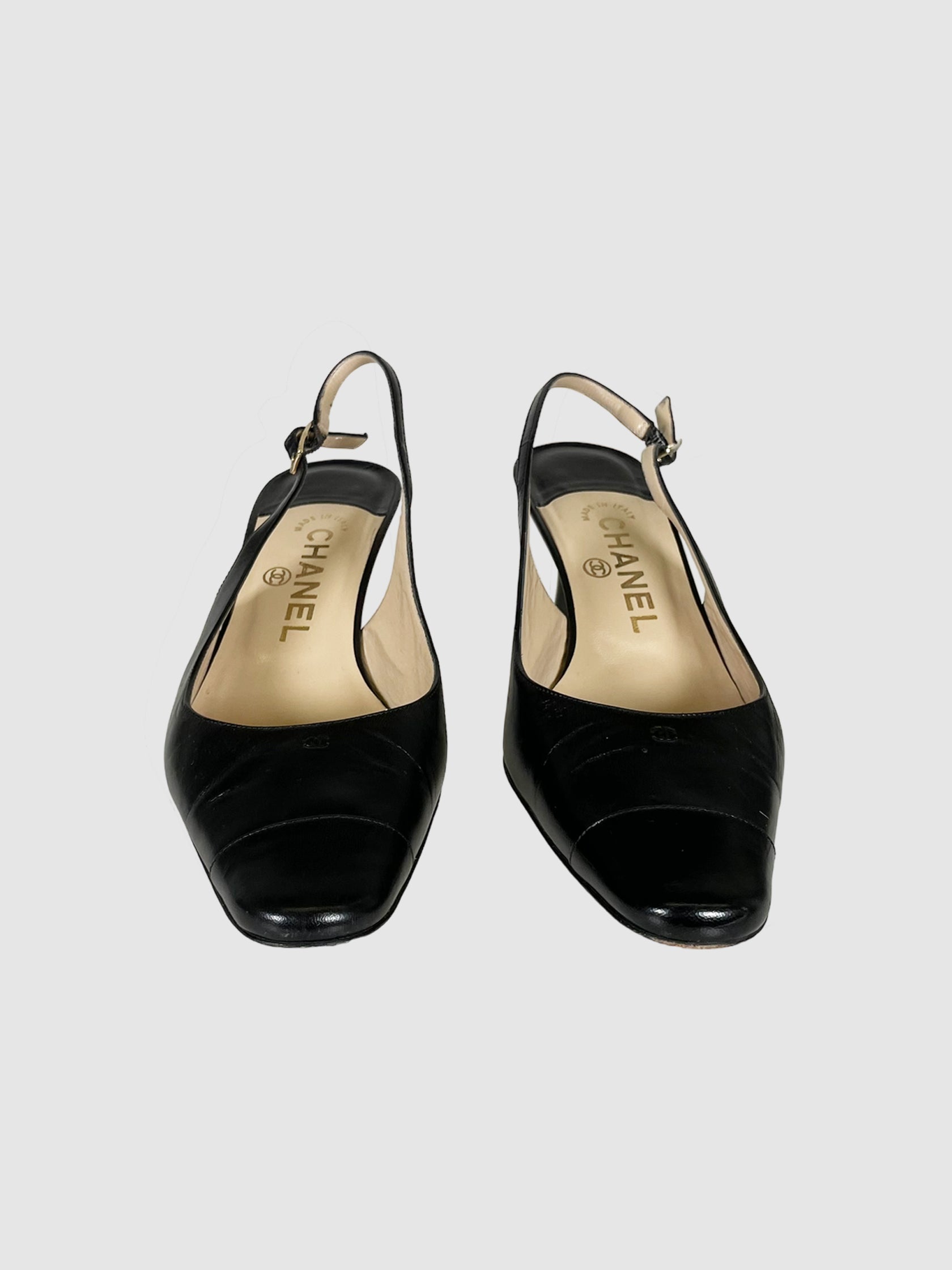 Interlocking CC Slingback Wedges - Size 37.5