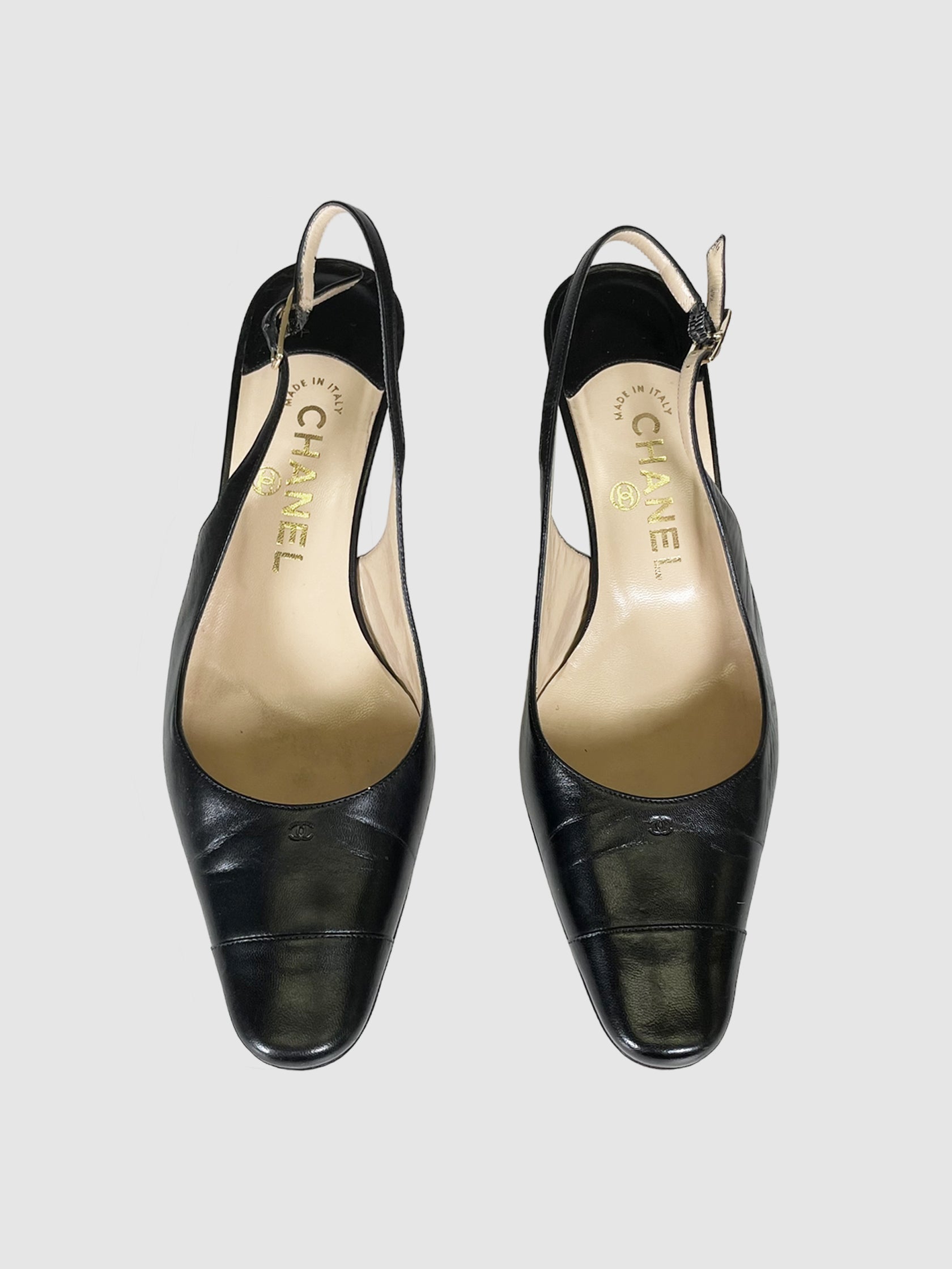 Interlocking CC Slingback Wedges - Size 37.5