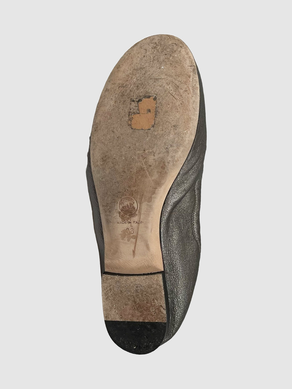 Scrunchie Loafers with Pearl Design - Size 38