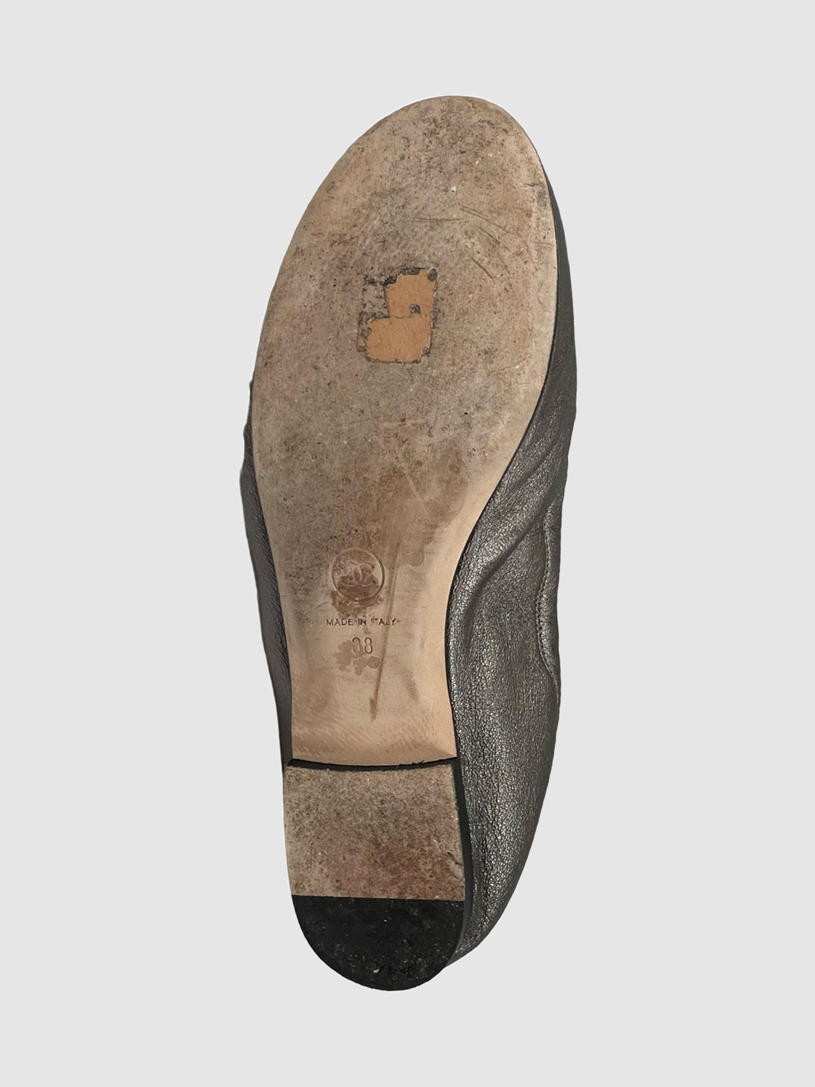 Scrunchie Loafers with Pearl Design - Size 38