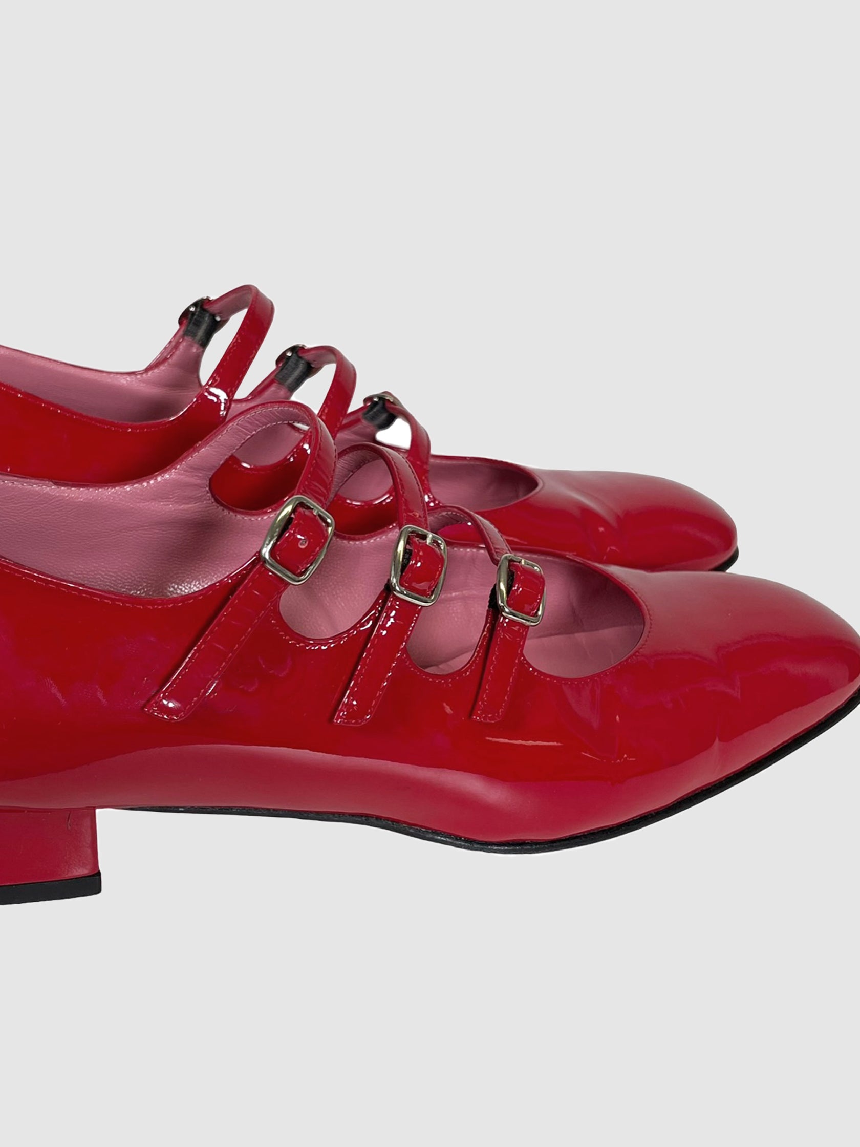 Patent Leather Mary Jane Shoes - Size 39.5