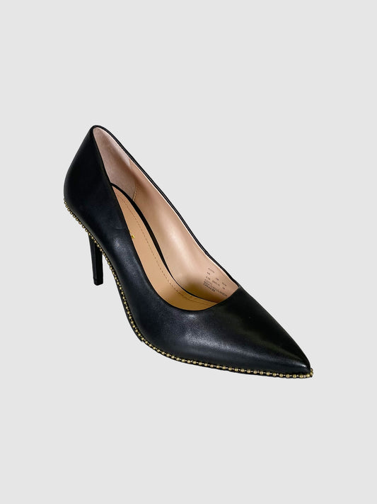 Pointed Toe Leather Pumps - Size 8.5