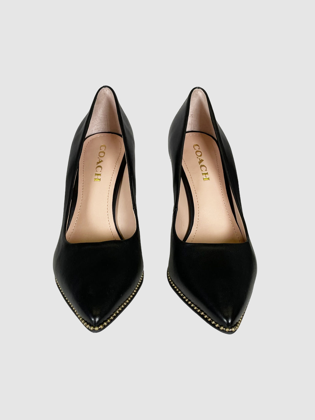 Pointed Toe Leather Pumps - Size 8.5