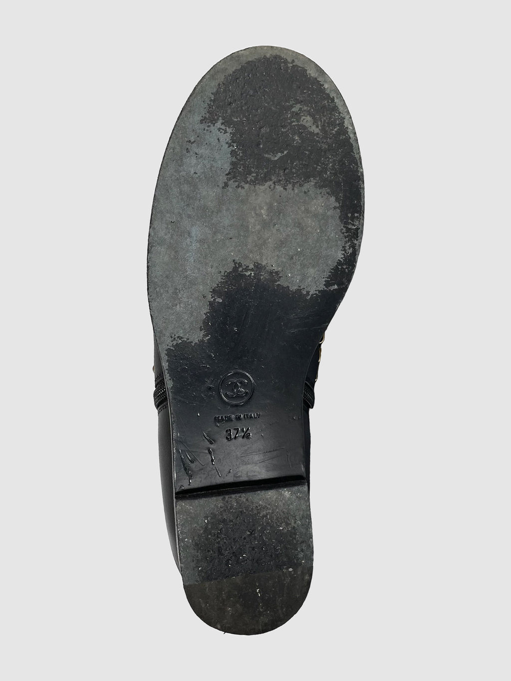 Chain-Link Leather Combat Boots - Size 37.5