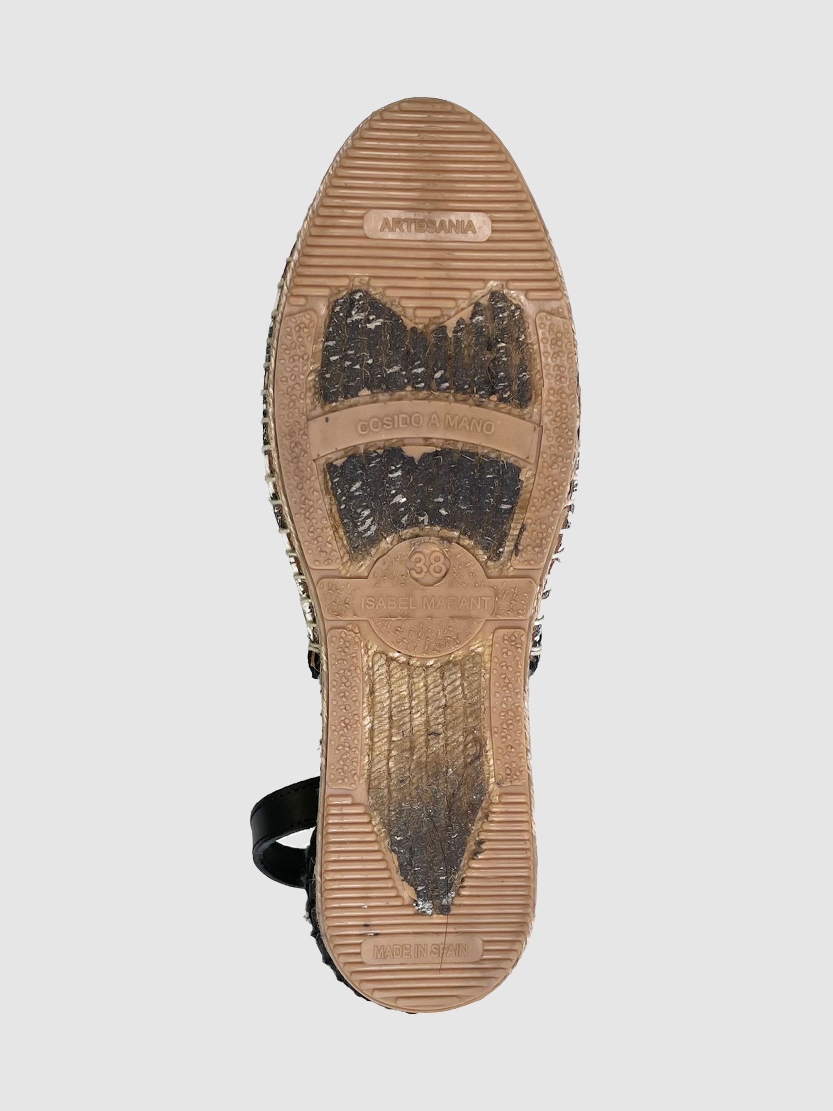 Leather Floral Print Espadrilles - Size 38