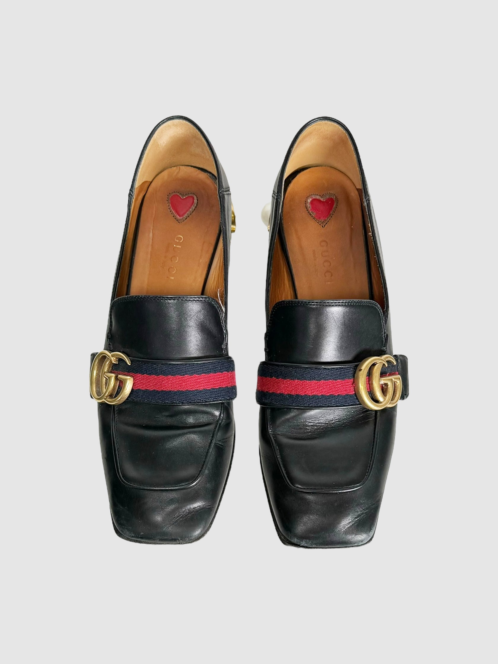Gucci Faux Pearl Leather Loafers - Size 37.5