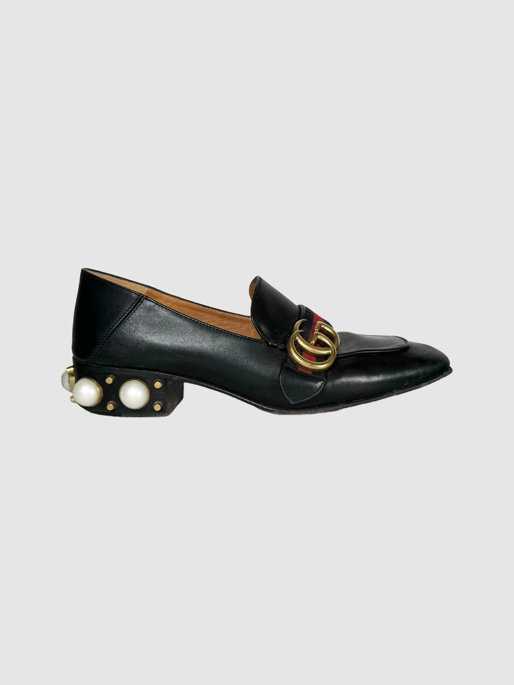 Gucci Faux Pearl Leather Loafers - Size 37.5