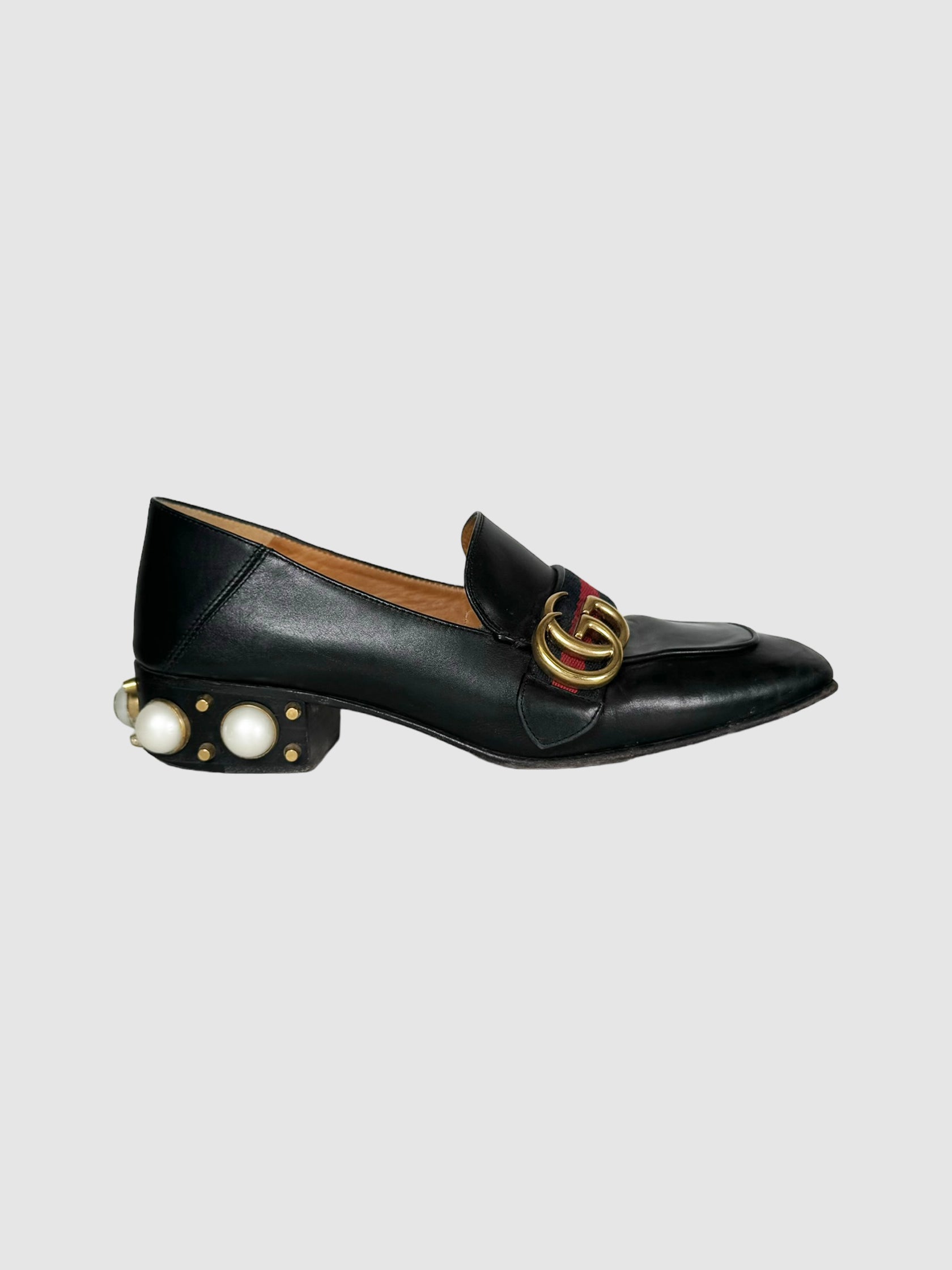 Gucci Faux Pearl Leather Loafers - Size 37.5