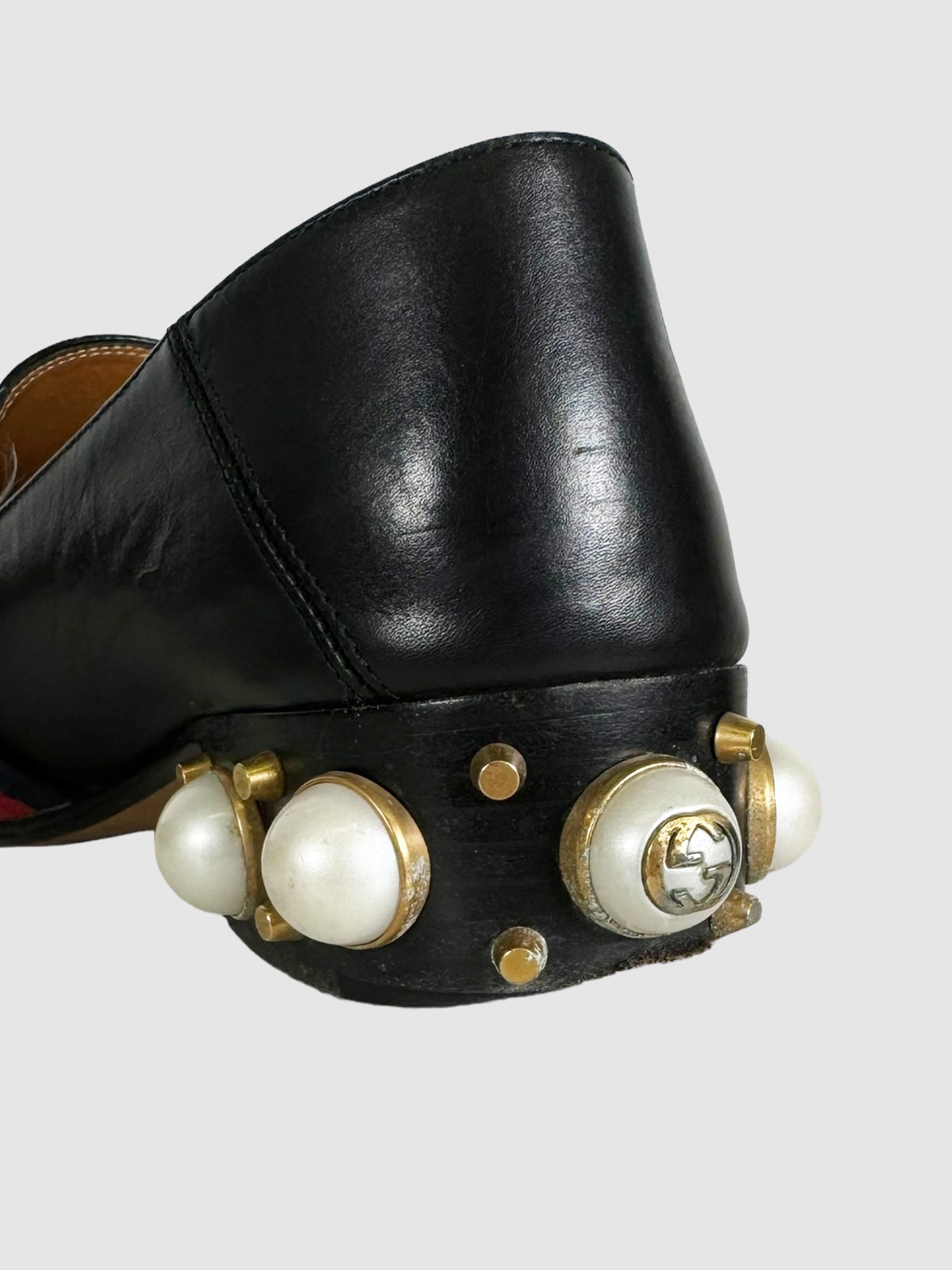 Gucci Faux Pearl Leather Loafers - Size 37.5