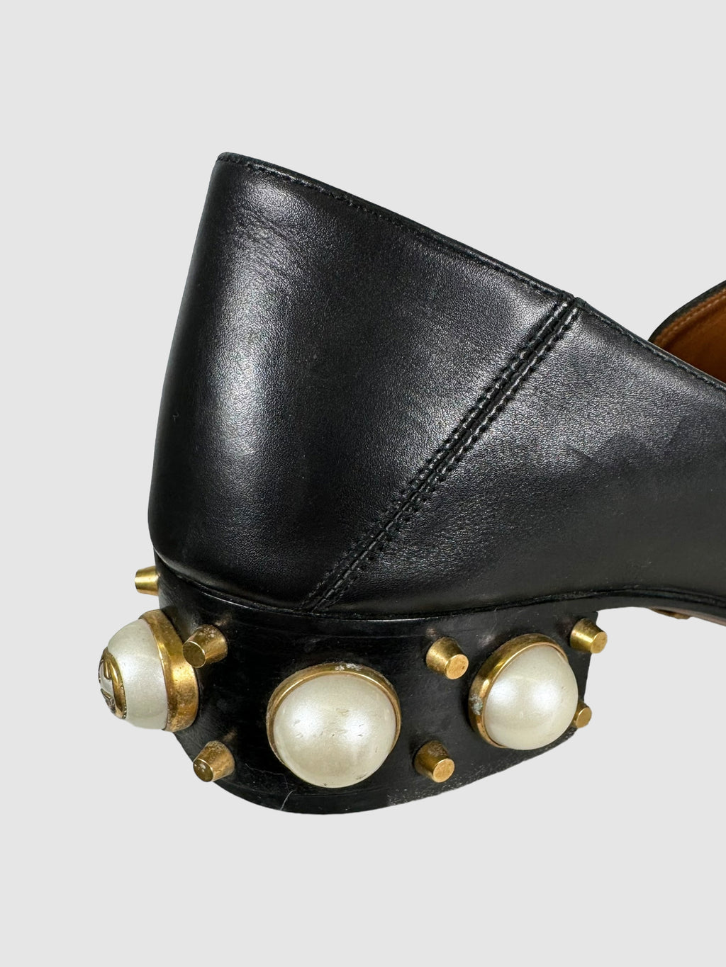 Gucci Faux Pearl Leather Loafers - Size 37.5