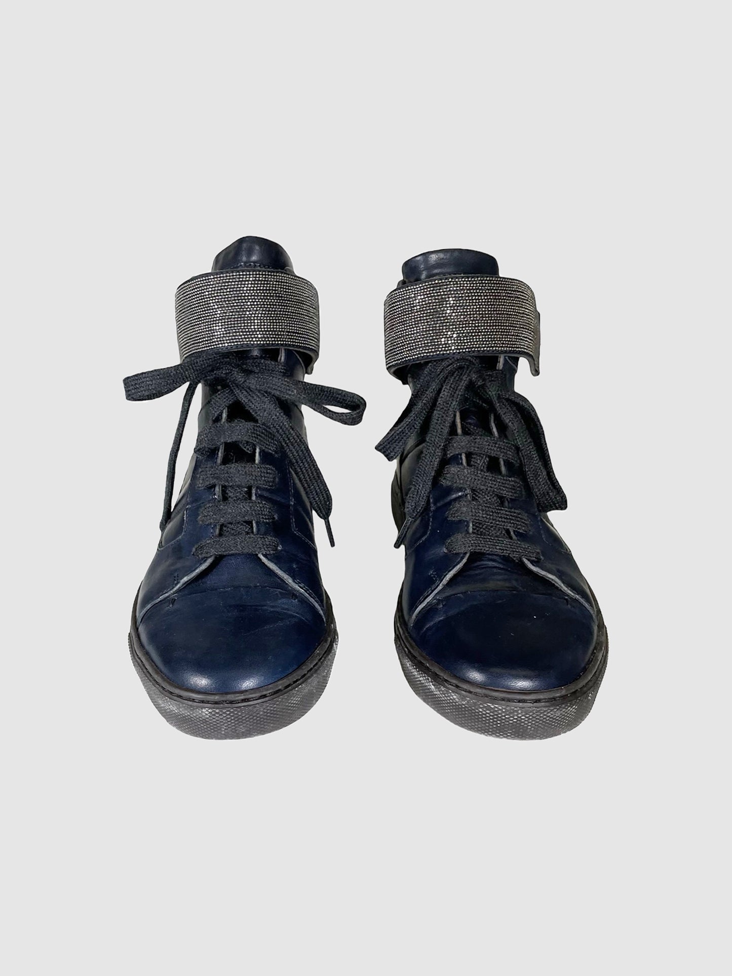High Top Leather Sneakers - Size 36.5