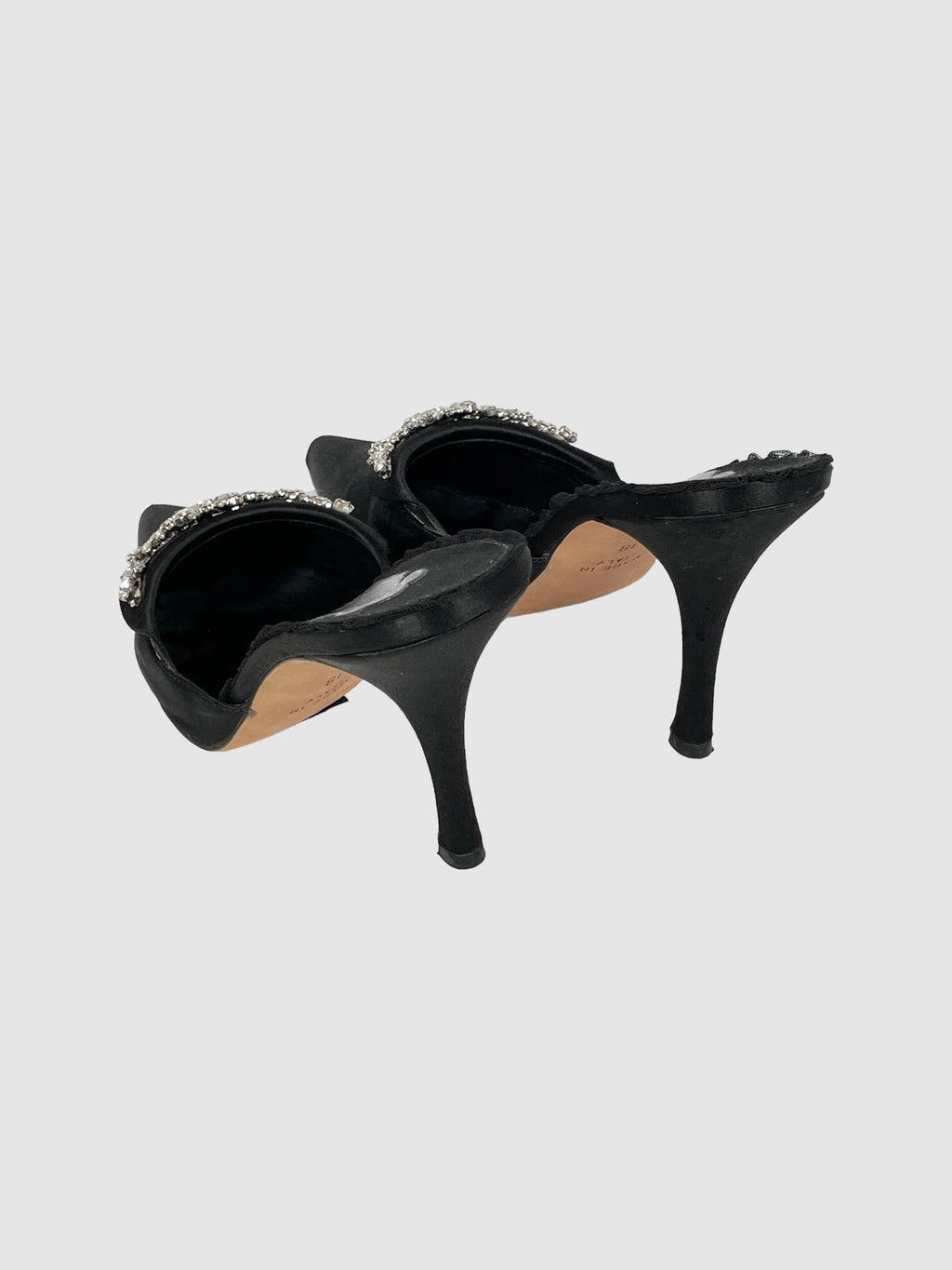 Satin Mules with Floral Embellishing - Size 38