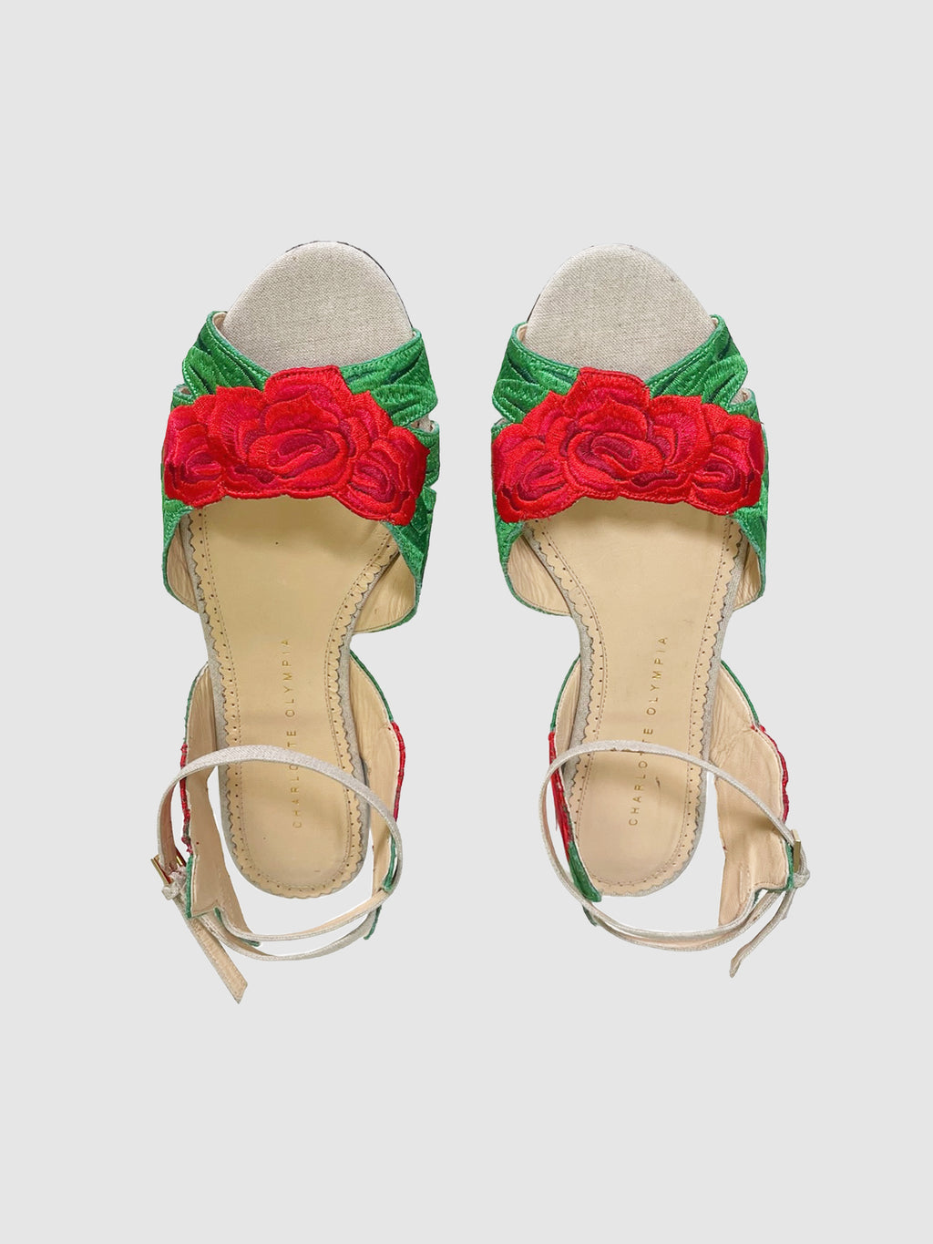 Floral Embroidered Sandals - Size 38.5