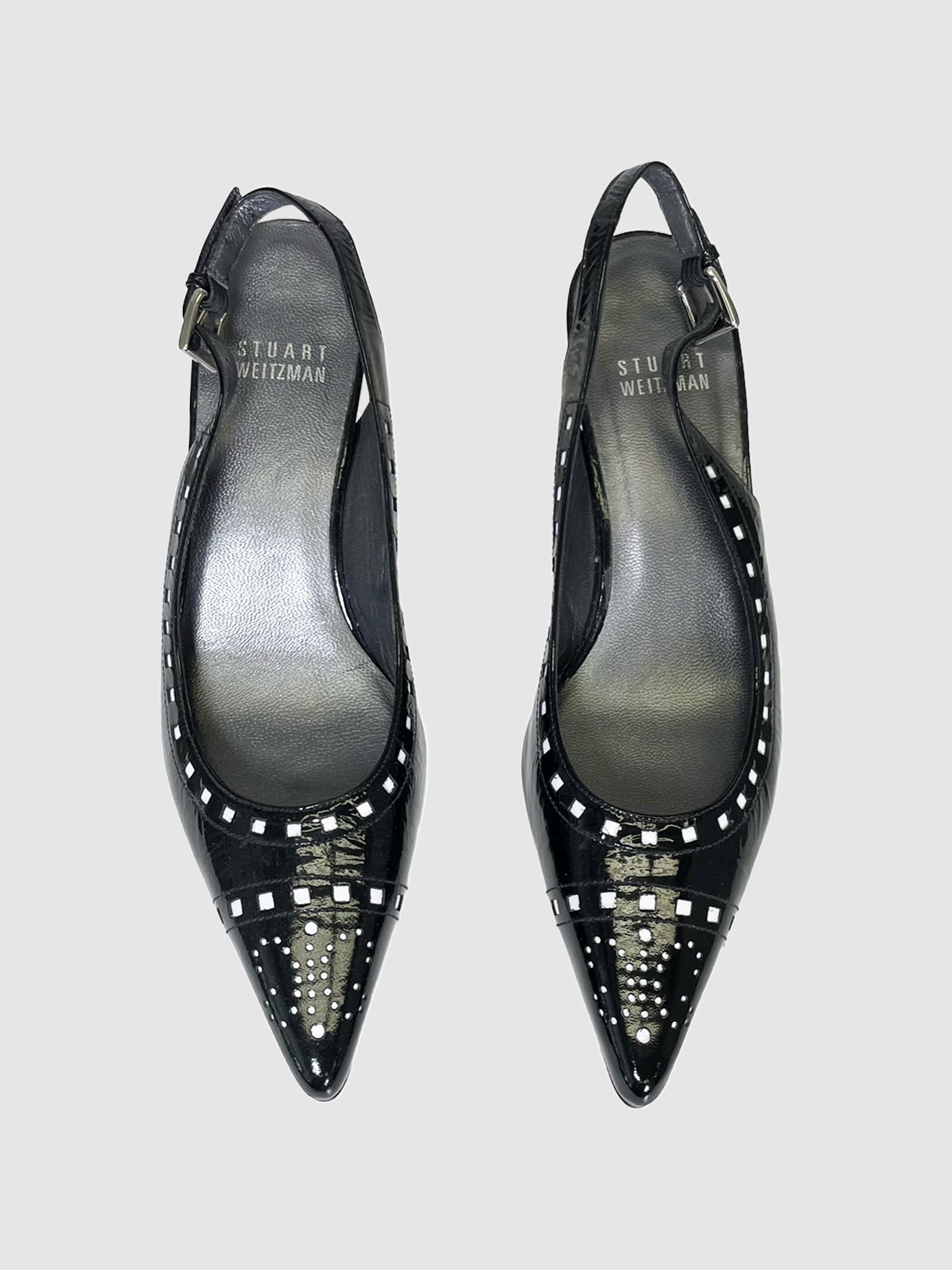 Stuart Weitzman Patent Leather Slingback Pumps - Size 6