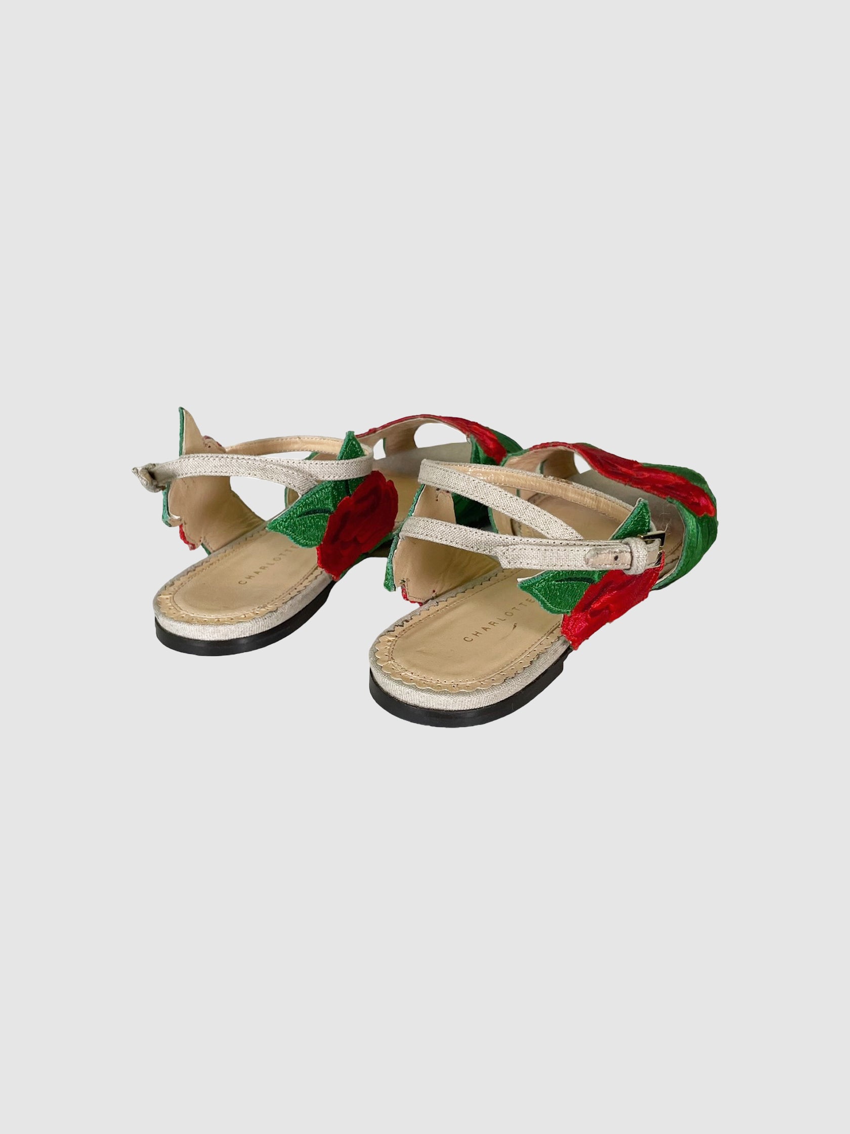 Floral Embroidered Sandals - Size 38.5