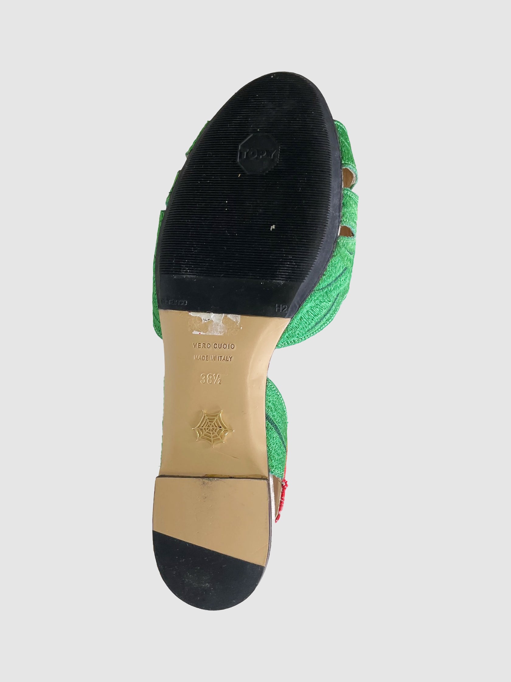 Floral Embroidered Sandals - Size 38.5