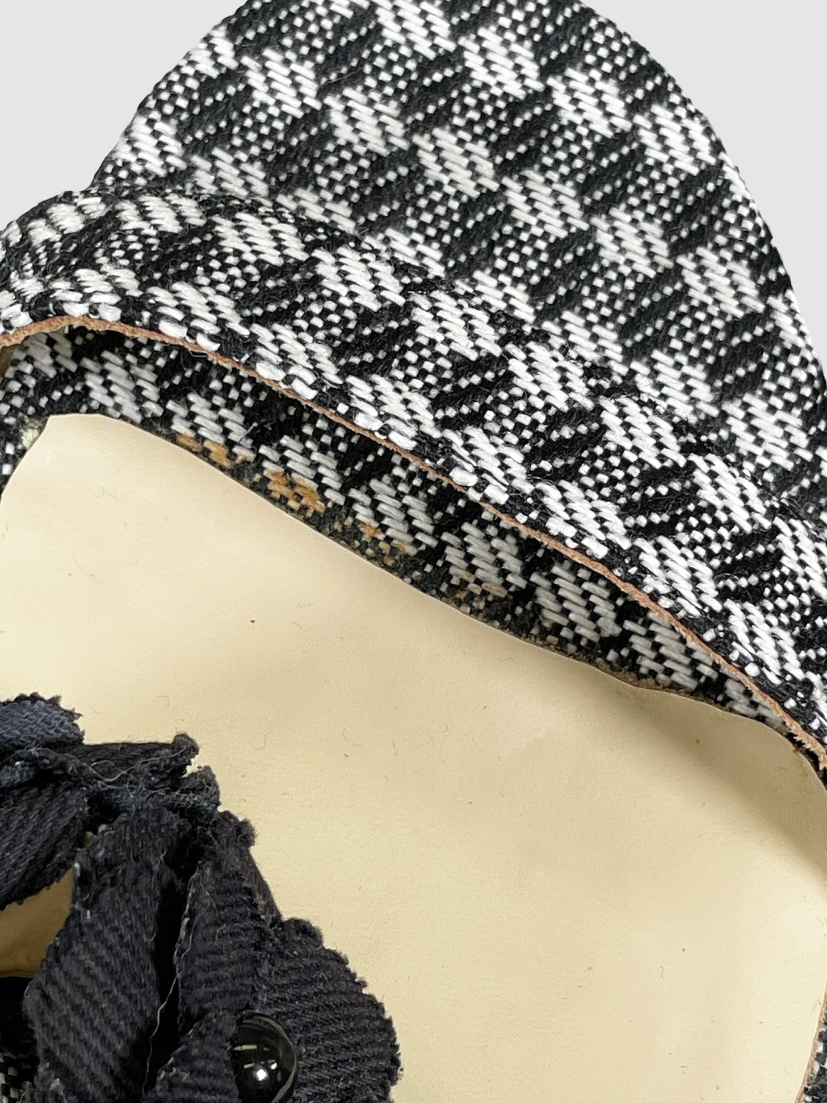 Houndstooth Floral Ankle Strap Sandals - Size 39