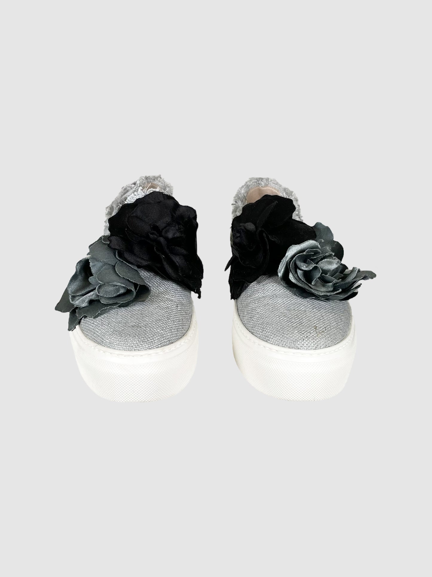 Jennifer Tattanelli Woven Flatform Slip-On Sneakers - Size 39