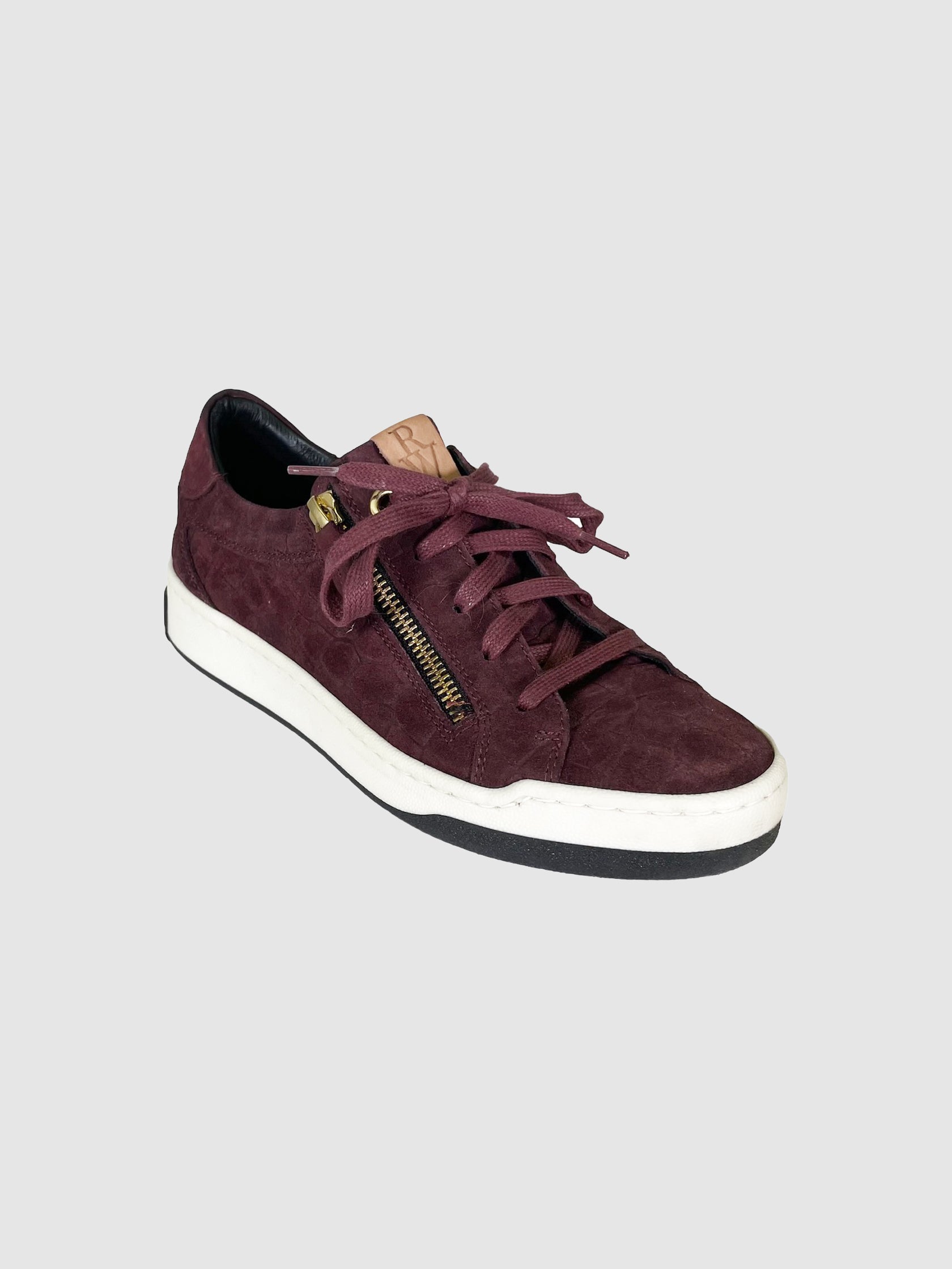 Suede Croc Embossed Sneakers - Size 36