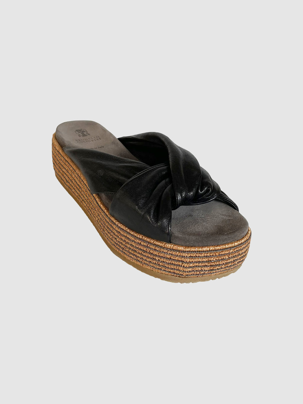 Leather Flatform Espadrilles - Size 41