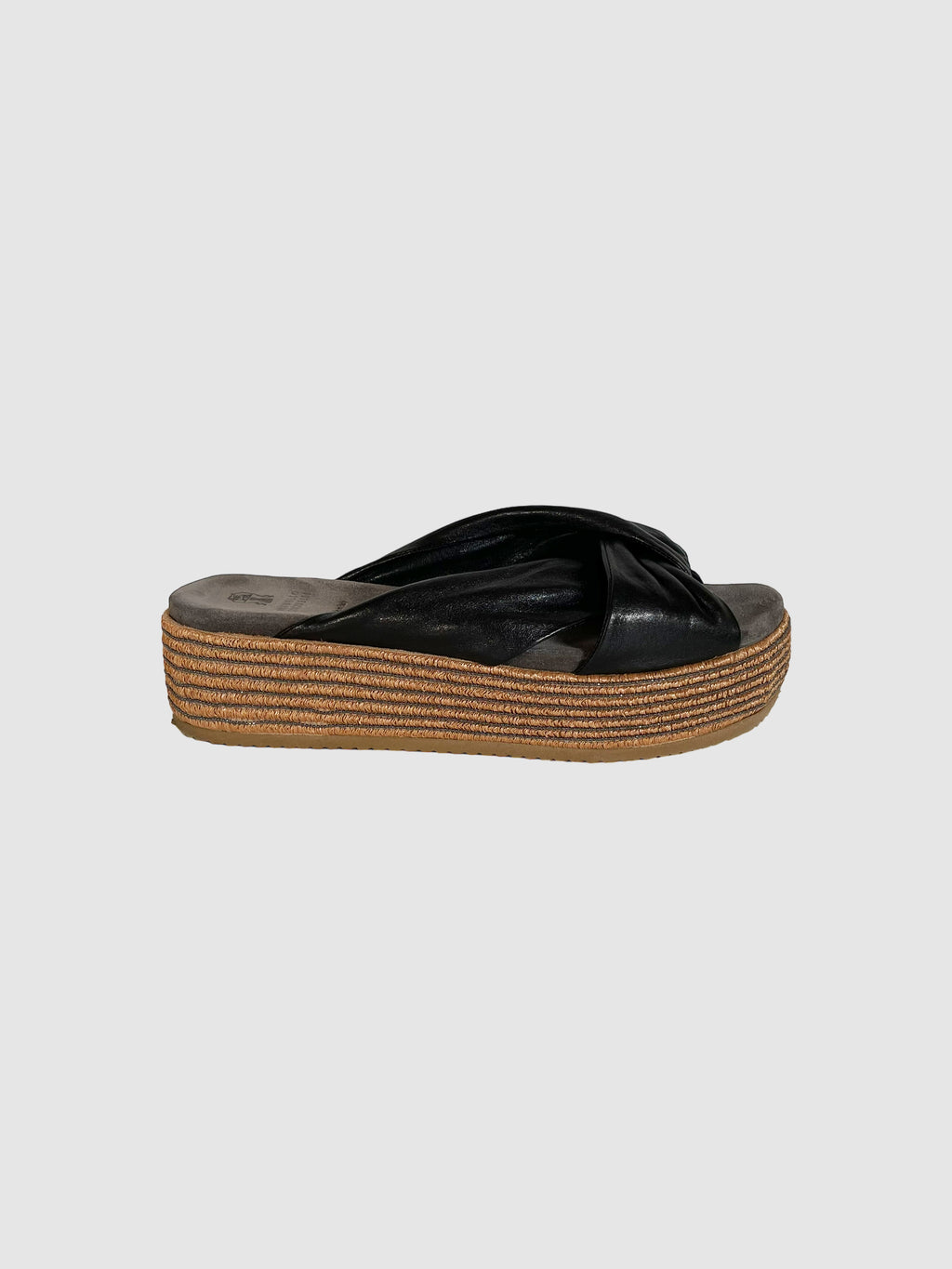 Leather Flatform Espadrilles - Size 41