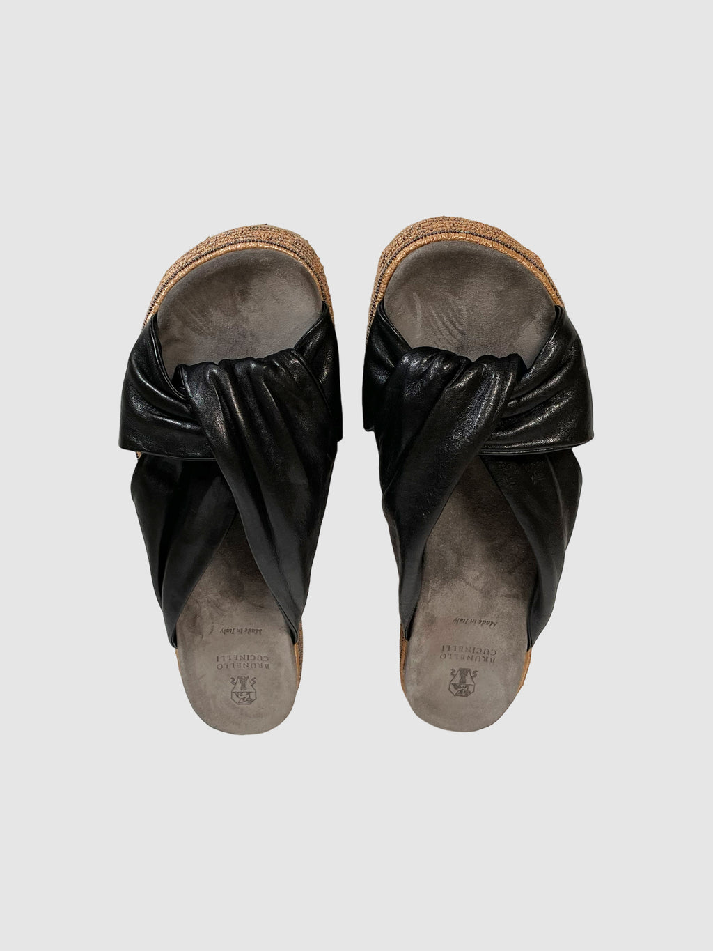 Leather Flatform Espadrilles - Size 41