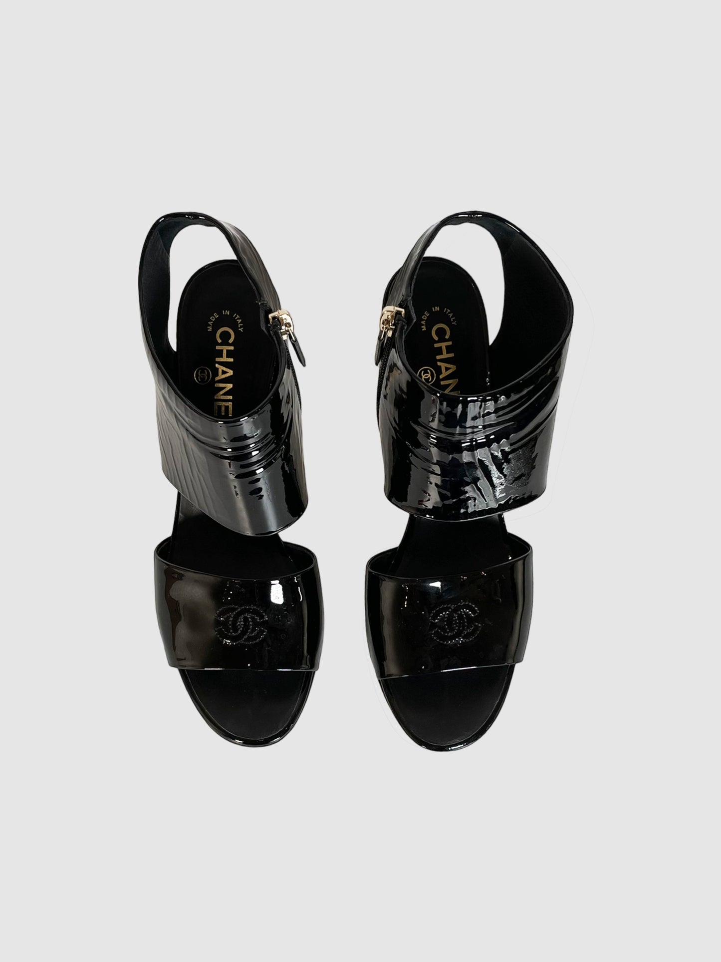 Patent Leather Sandals - Size 42