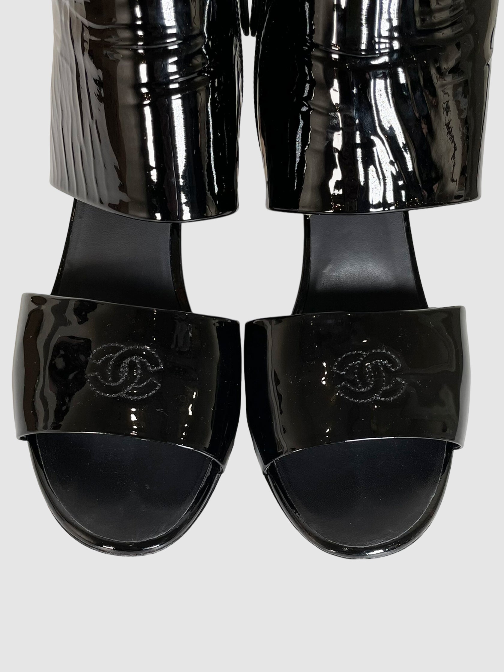 Patent Leather Sandals - Size 42