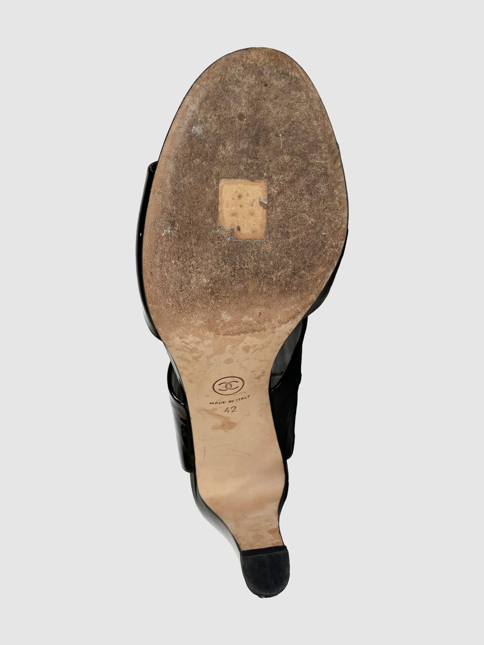 Patent Leather Sandals - Size 42