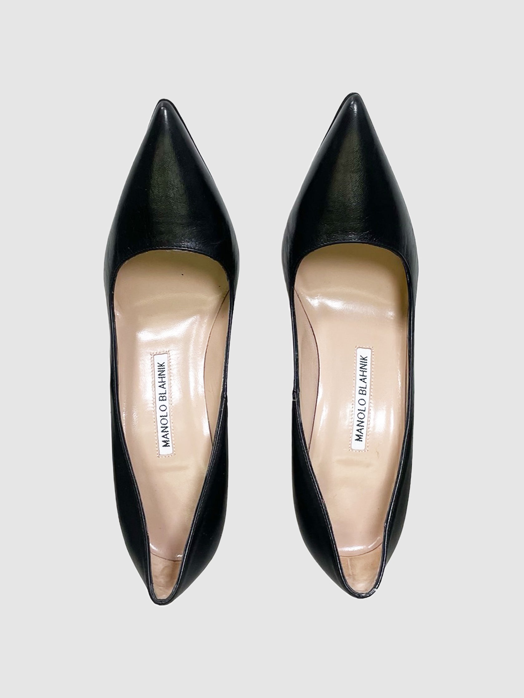 Leather Stiletto Pumps - Size 38.5