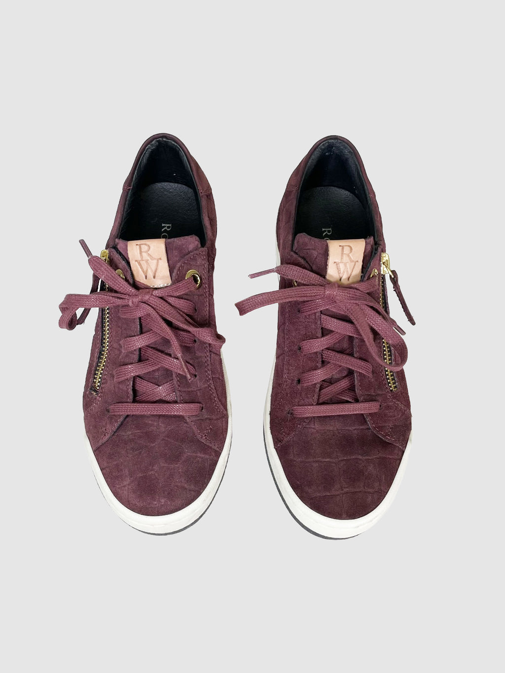 Suede Croc Embossed Sneakers - Size 36