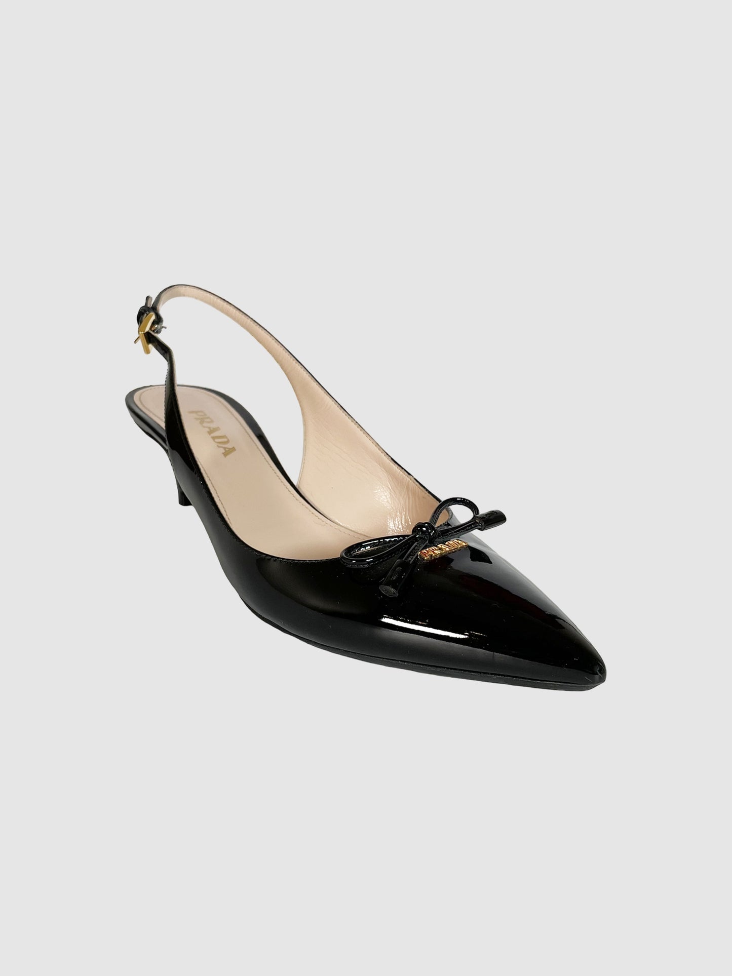 Patent Leather Slingback Heels - Size 38.5