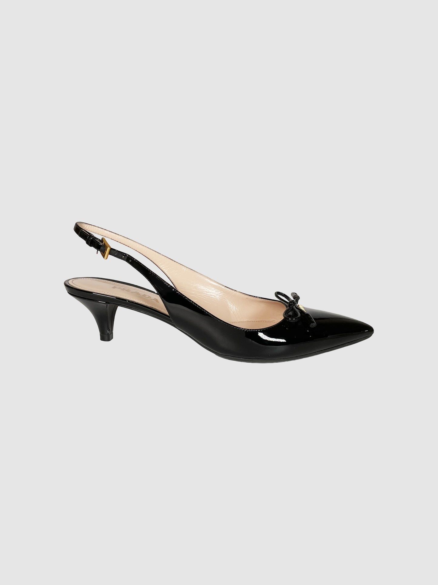 Patent Leather Slingback Heels - Size 38.5