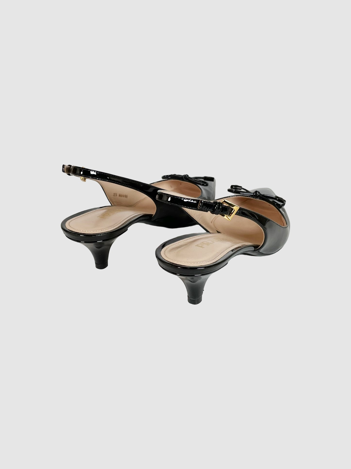 Prada Patent Leather Slingback Heels - Size 38.5