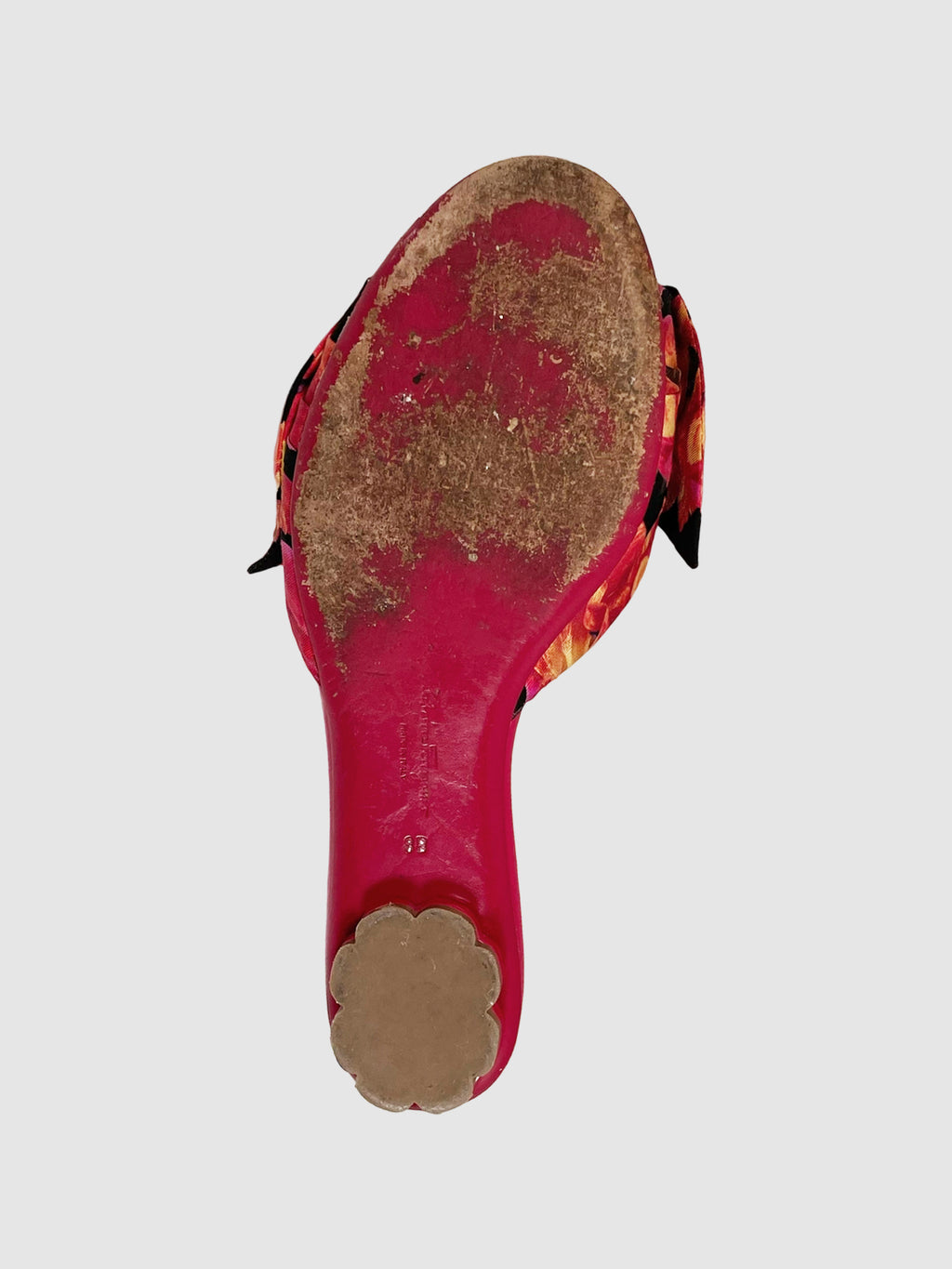 Salvatore Ferragamo 'Chianni' Floral Print Silk Slide Sandals - Size 7