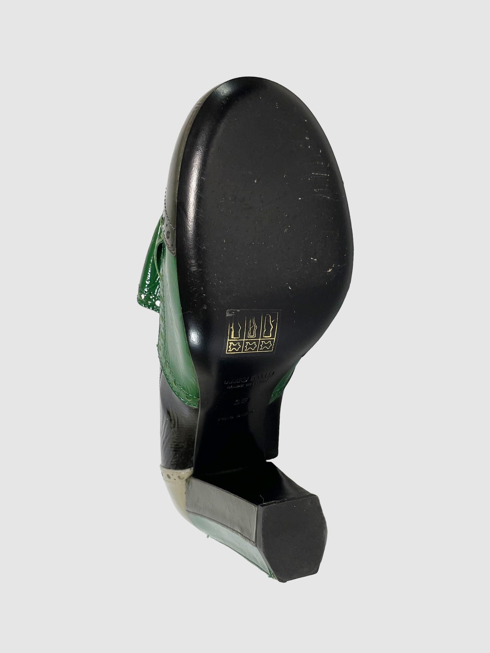 Patent Leather Ruffle Pumps - Size 38