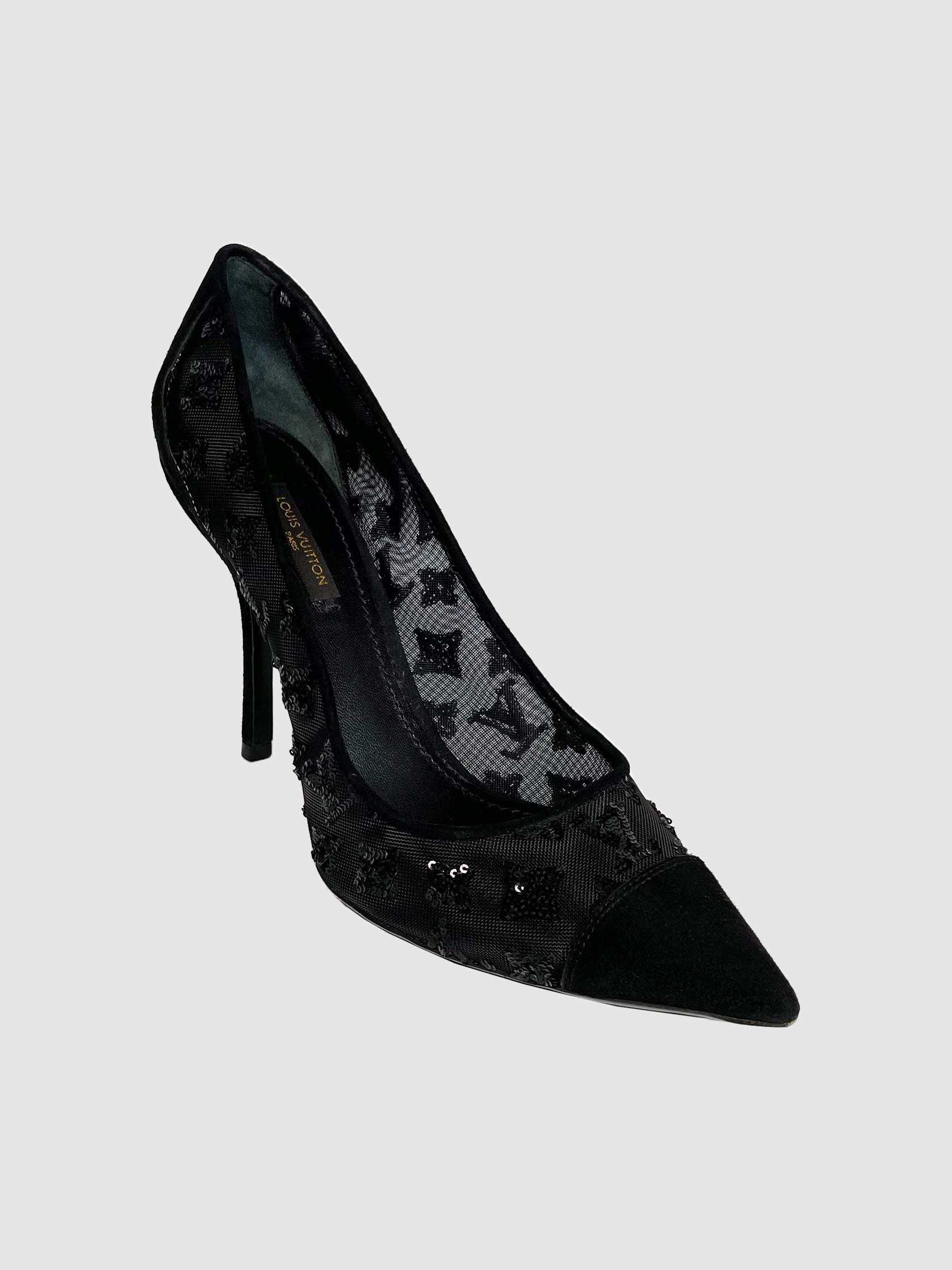 Monogram Mesh and Sequin Heels - Size 39