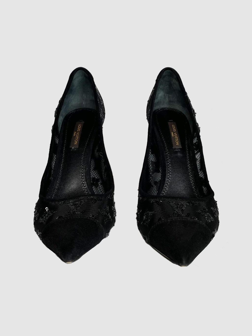 Monogram Mesh and Sequin Heels - Size 39