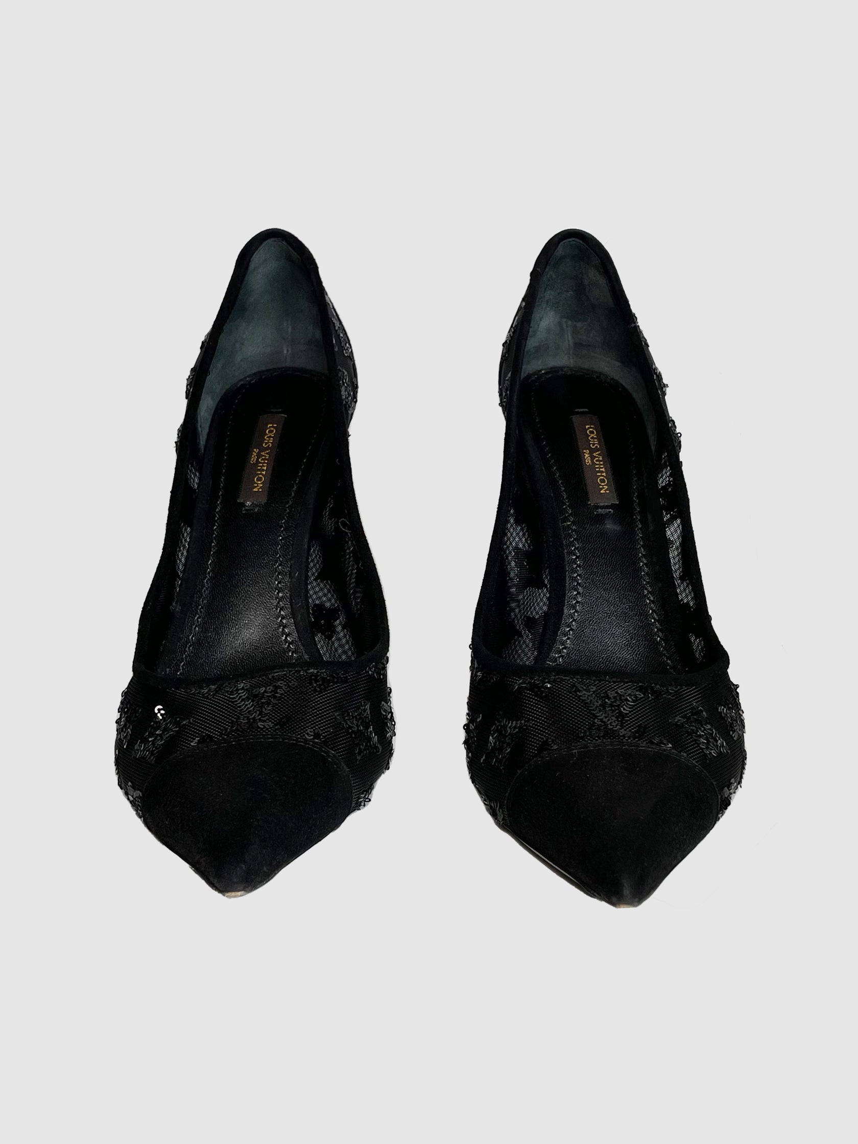 Monogram Mesh and Sequin Heels - Size 39