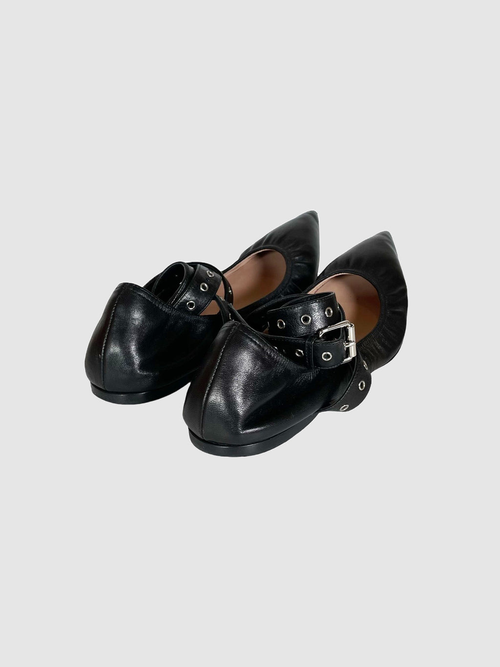 Love Latch Ankle Strap Scrunchie Ballerina Flats - Size 40