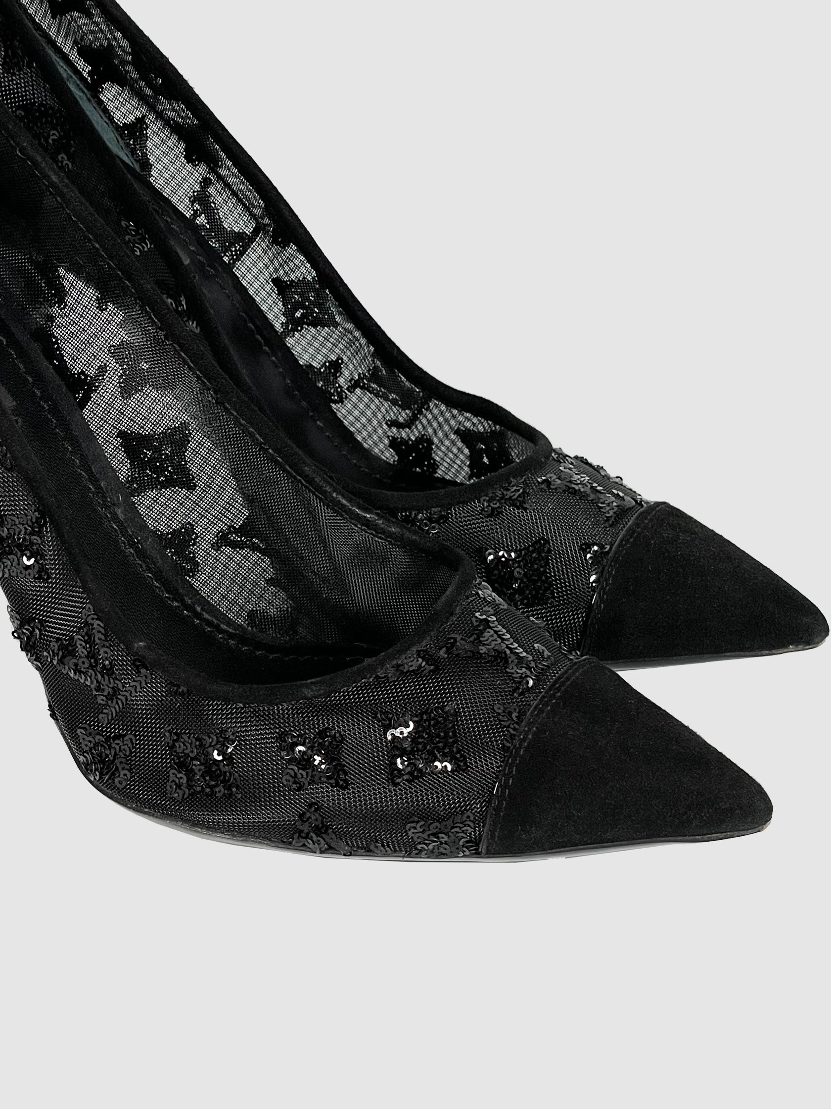 Monogram Mesh and Sequin Heels - Size 39